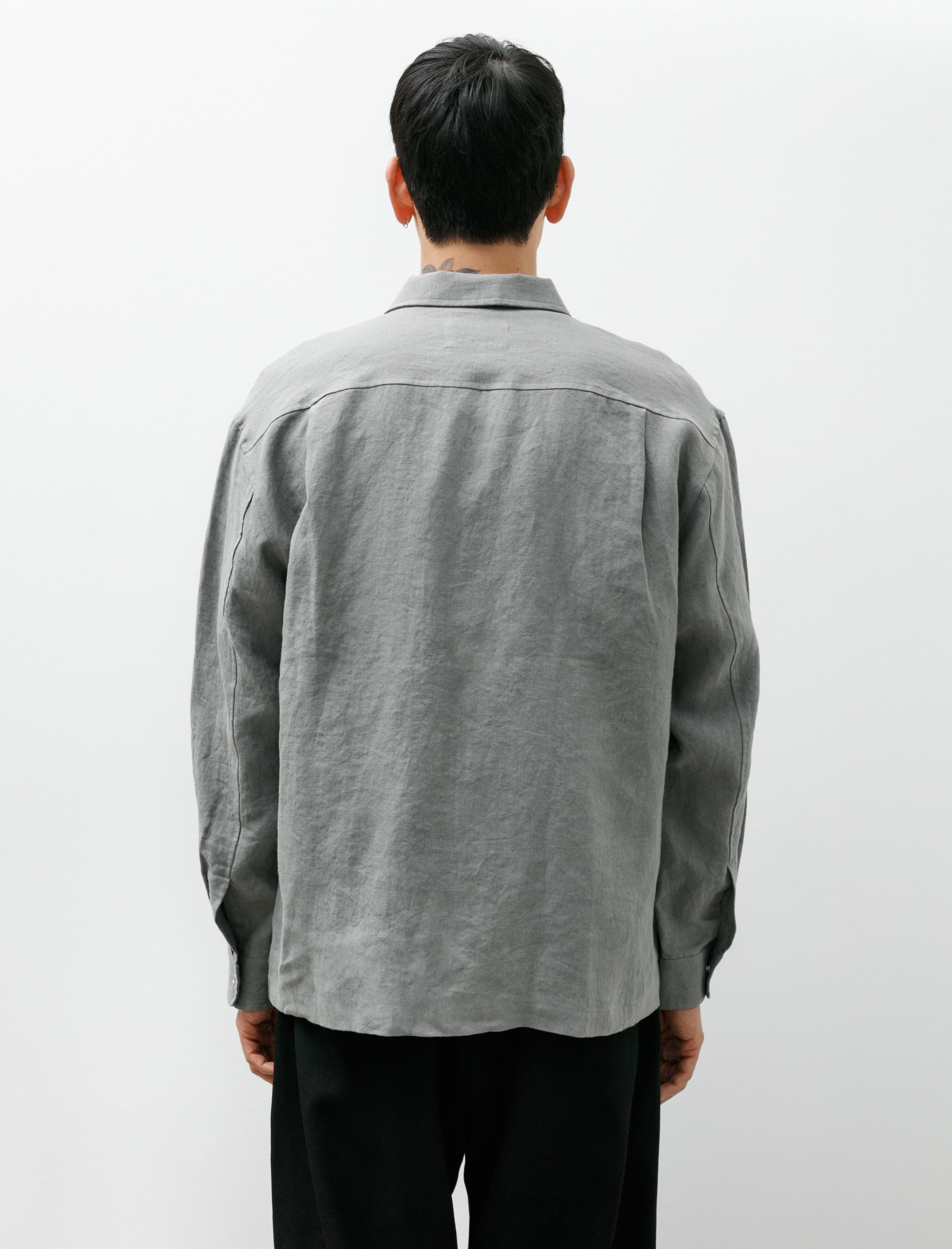 James Coward Workshop Shirt Flint Stonewashed Belgium Linen