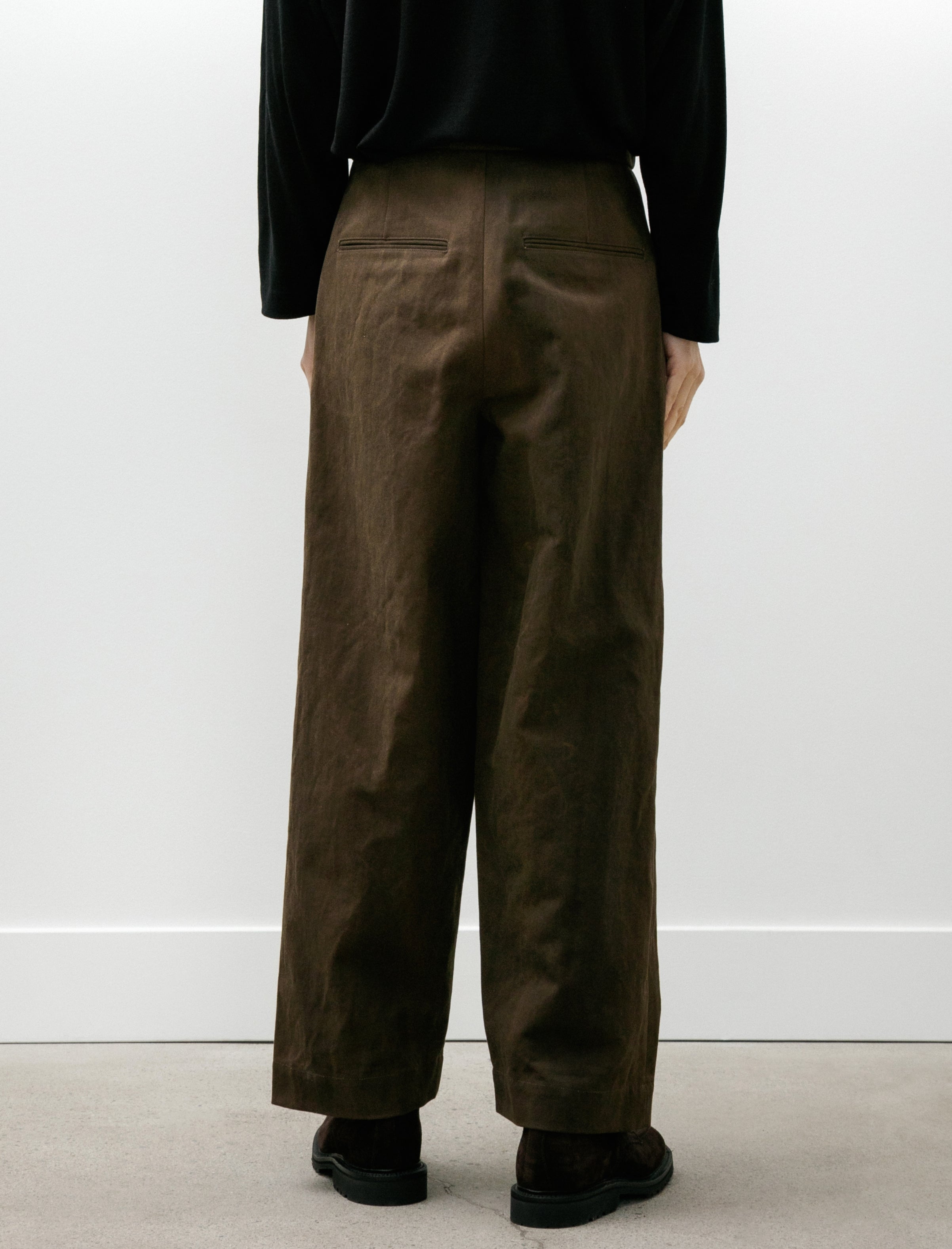 Evan Kinori Flat Front Pant Cotton/Washi Canvas Sumi Ink Dye