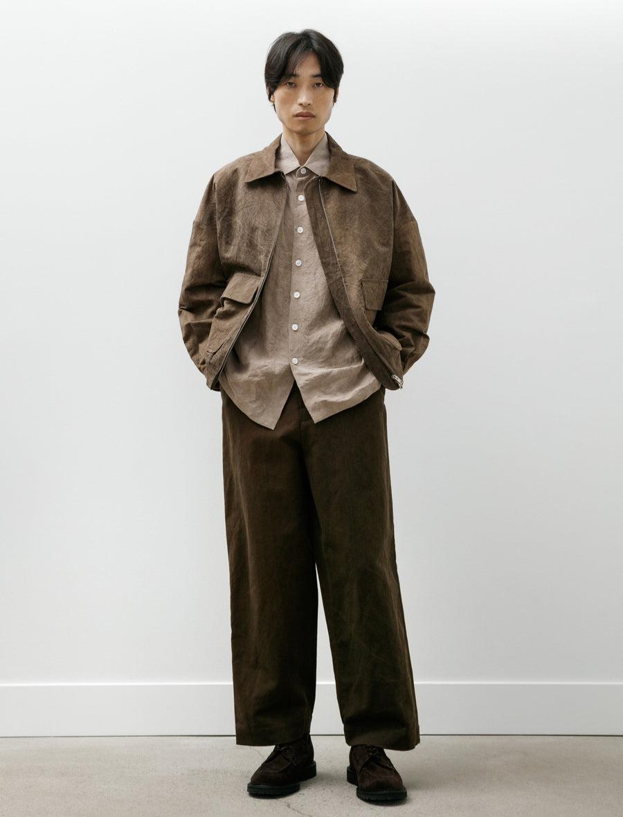 Flat Front Pant Cotton/Washi Canvas Sumi Ink Dye - Image 1
