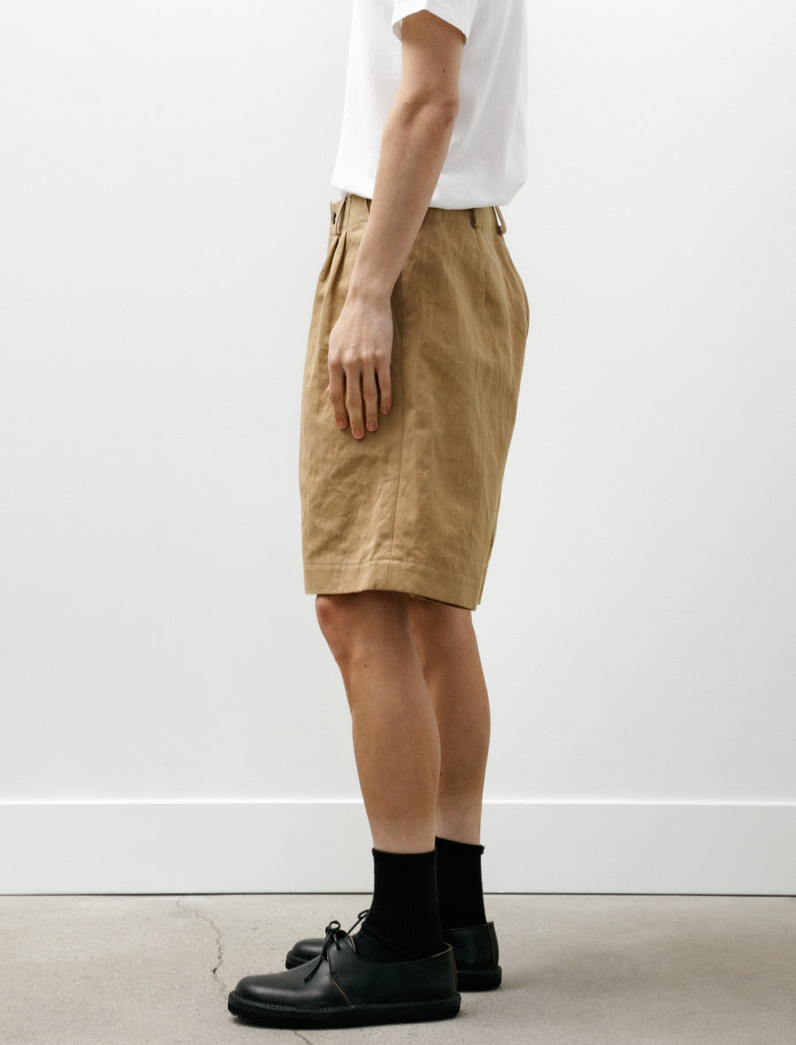 Two Pleat Short Cotton/Washi Twill Natural Gallnut Dye - Image 6