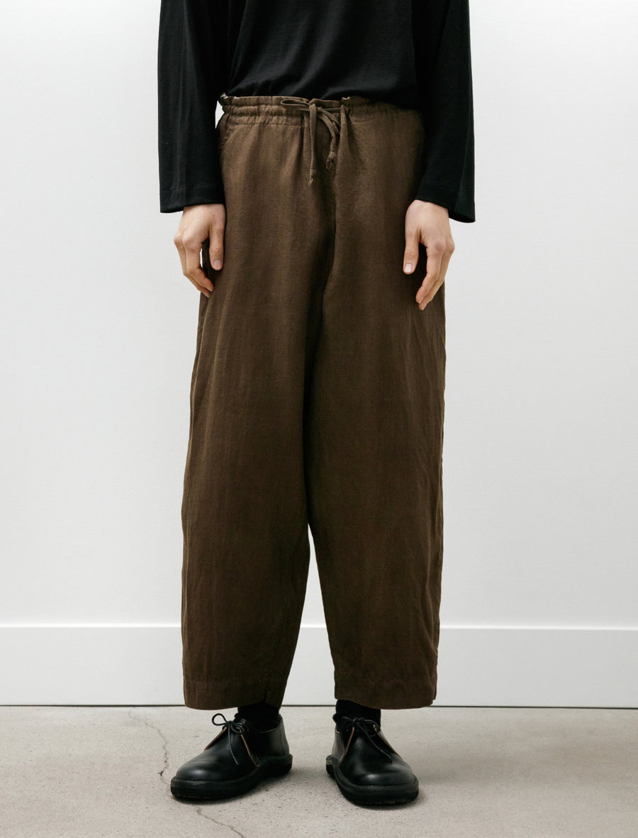 Drawstring Pant Sumi Ink Hemp Twill Dark Olive - Image 3