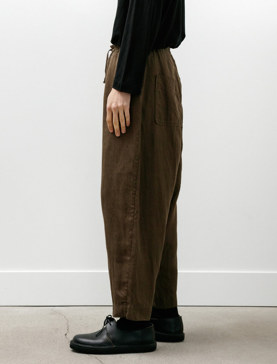 Drawstring Pant Sumi Ink Hemp Twill Dark Olive - Image 5