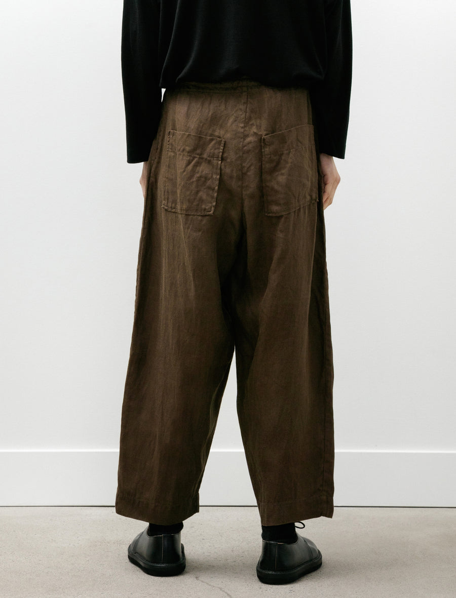 Drawstring Pant Sumi Ink Hemp Twill Dark Olive - Image 4