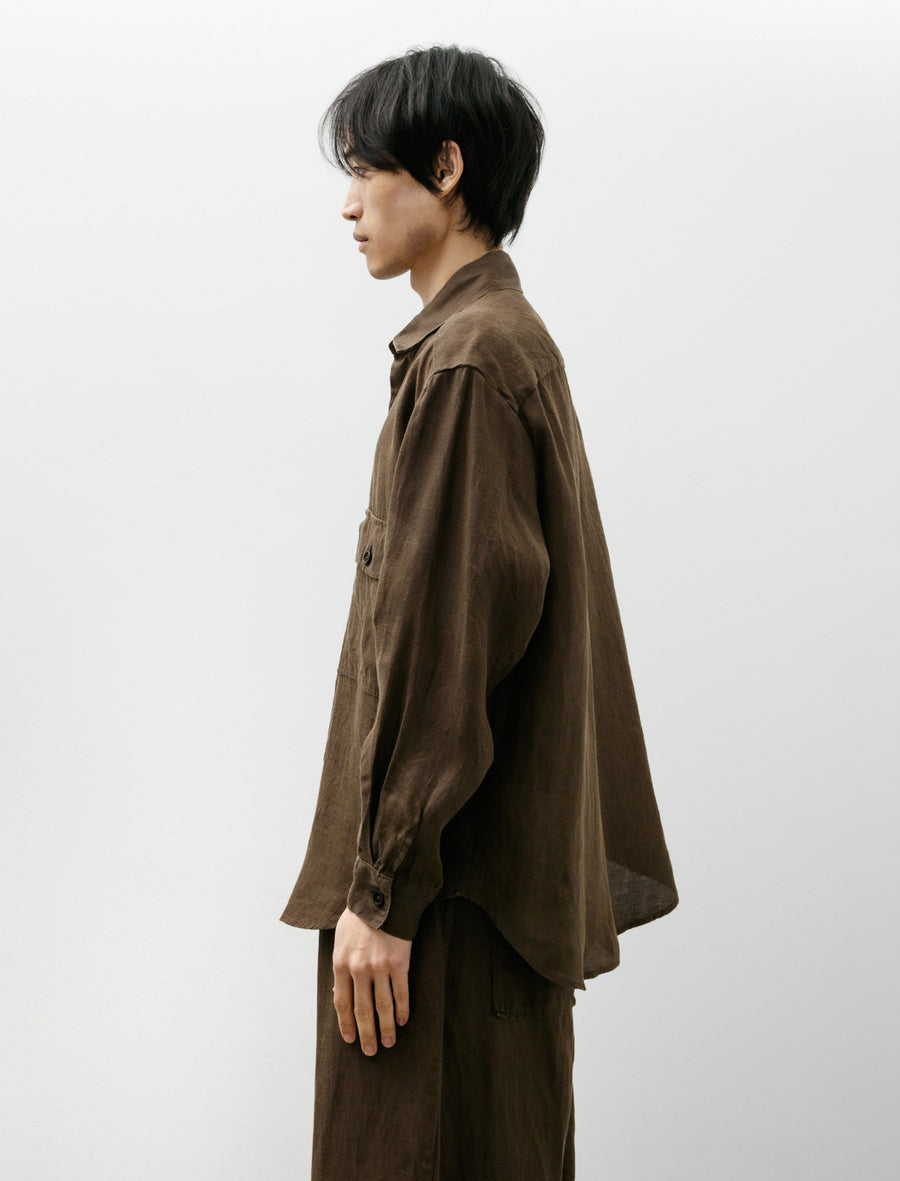 Big Shirt Sumi Ink Hemp Twill Dark Olive - Image 3