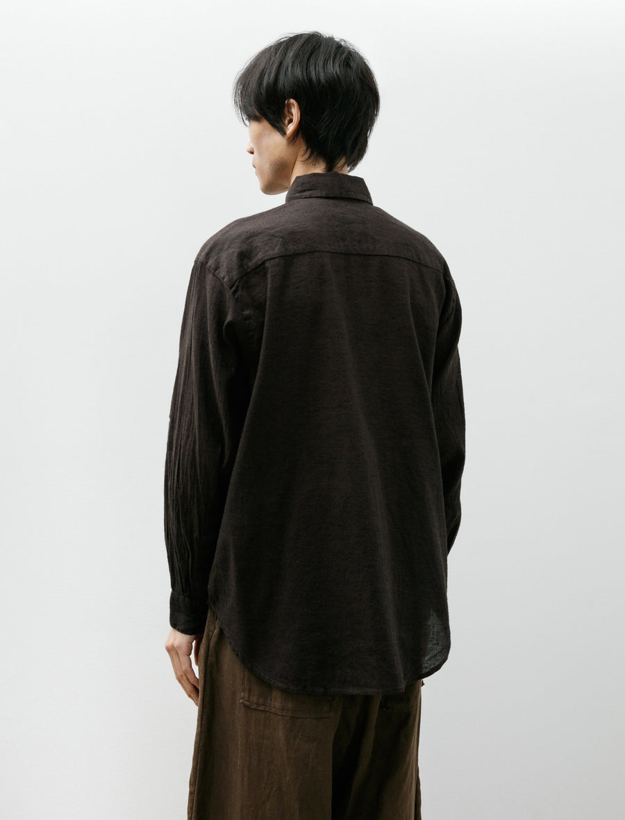 Big Shirt Two Linen Cotton Summercloth Brown Navy - Image 2