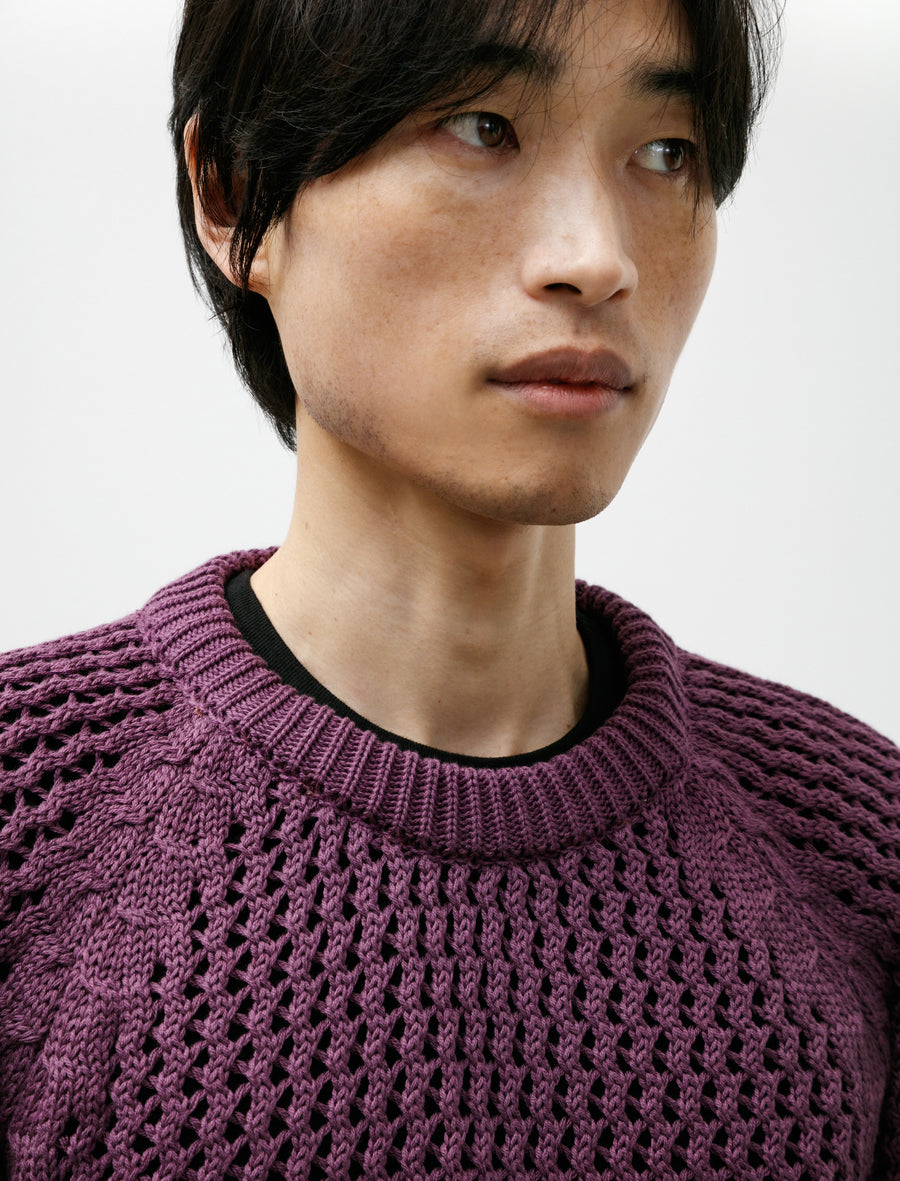 732 String Pullover Combed Cotton Yarn Purple - Image 4