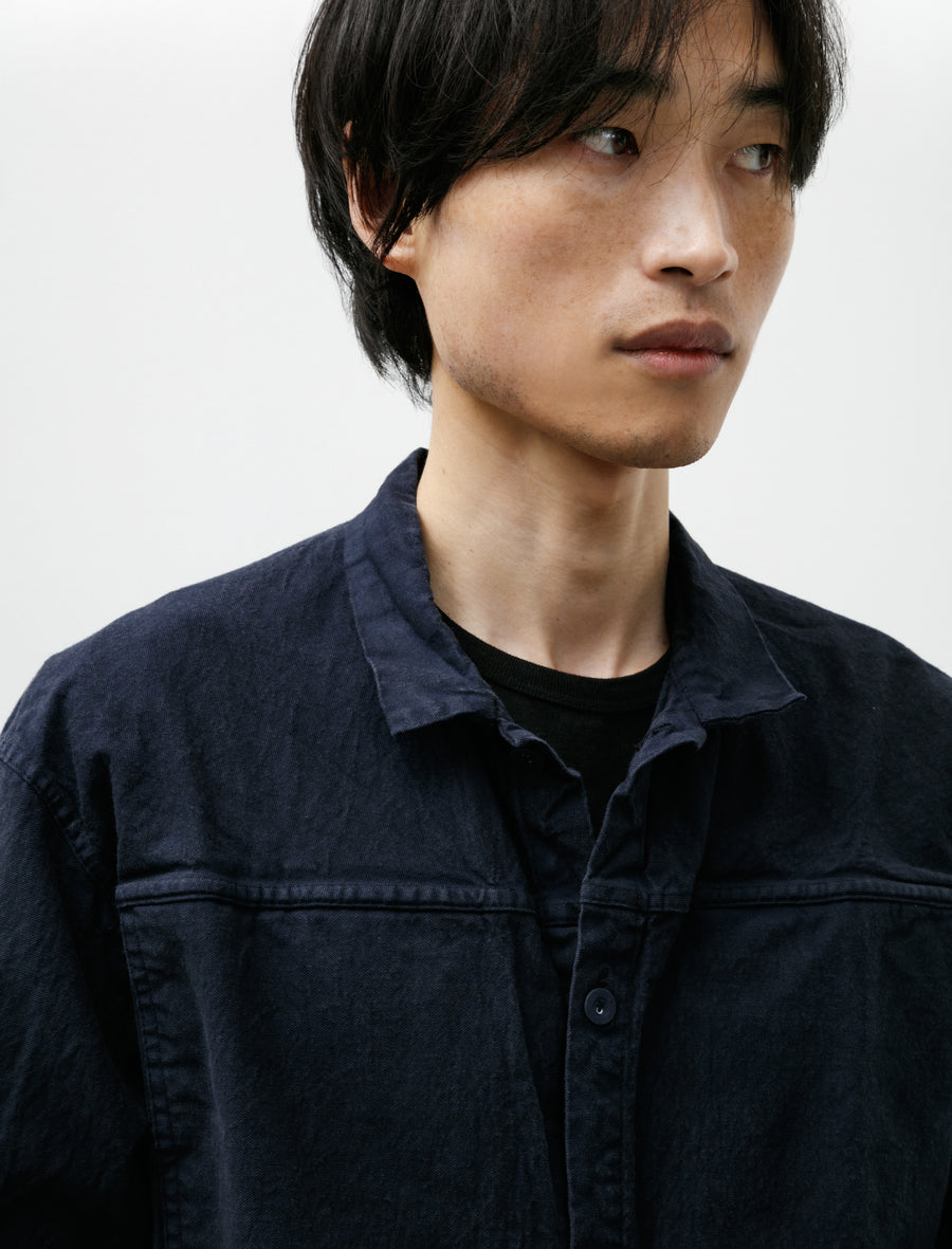 401 Pleat Pocket Shirt Cotton Drop Cloth Hadal Blue - Image 4