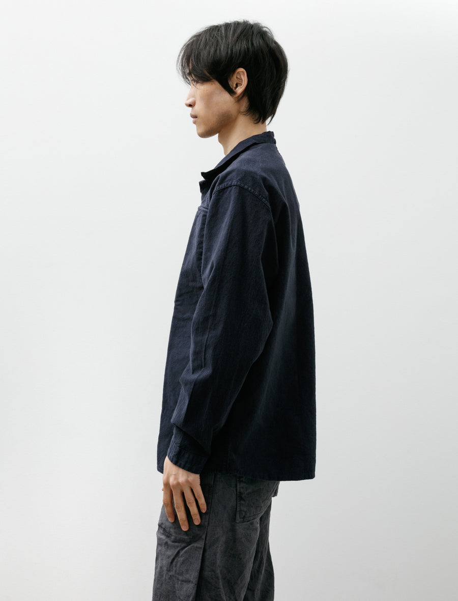 401 Pleat Pocket Shirt Cotton Drop Cloth Hadal Blue - Image 3