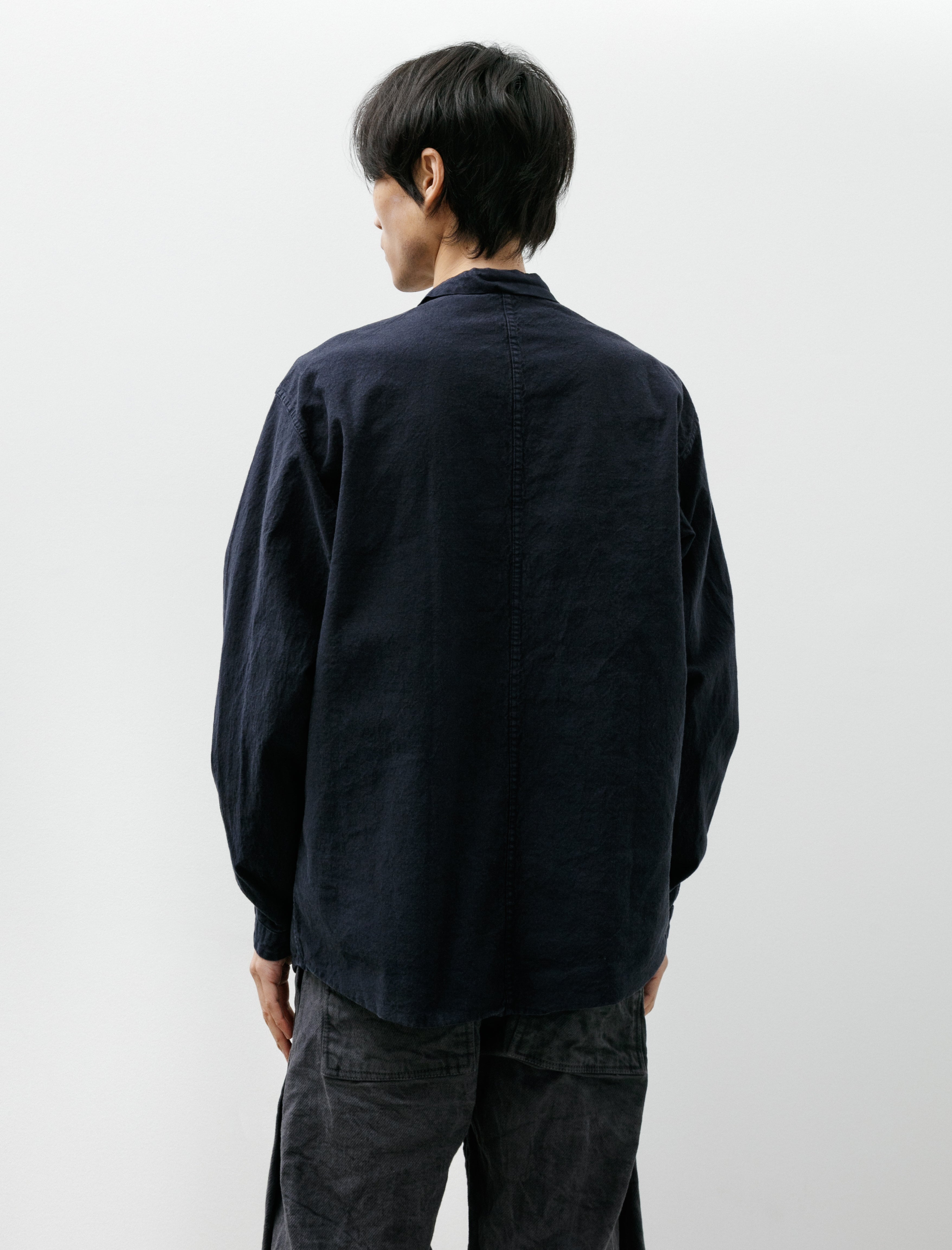 Tender 401 Pleat Pocket Shirt Cotton Drop Cloth Hadal Blue