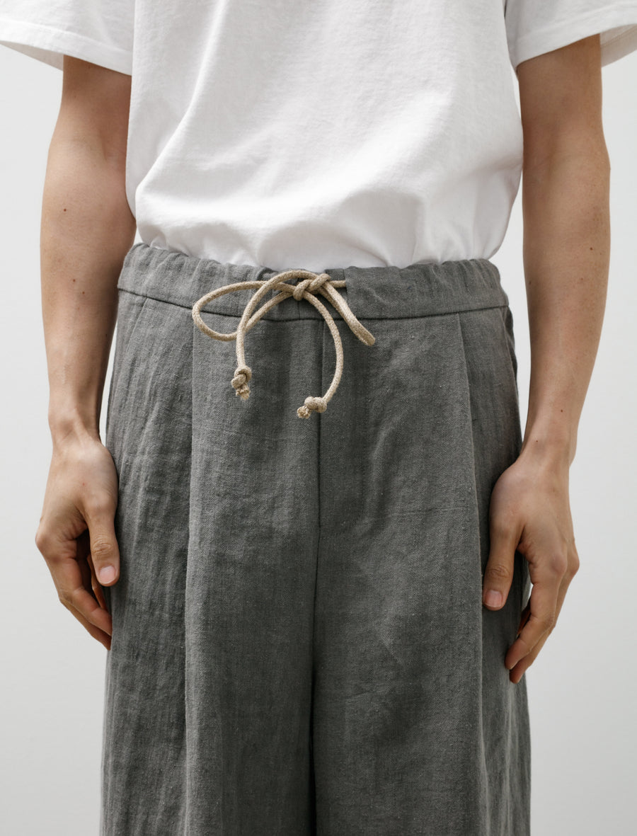Frank Leder Charcoal Dyed Herringbone Linen Draw Trouser – Neighbour