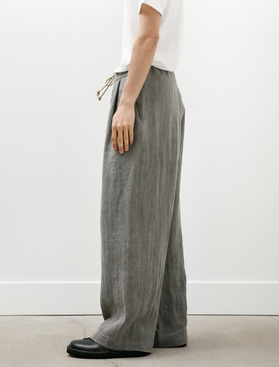 Frank Leder Charcoal Dyed Herringbone Linen Draw Trouser – Neighbour