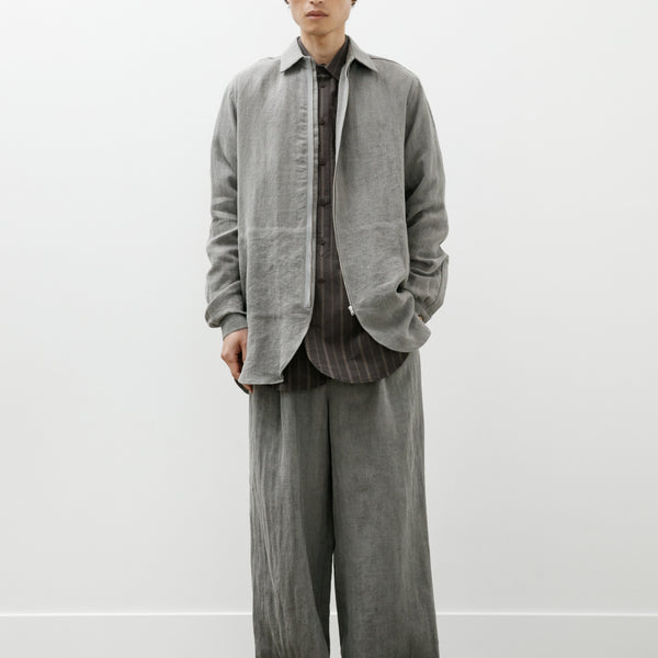 Frank Leder Charcoal Dyed Herringbone Linen Draw Trouser – Neighbour