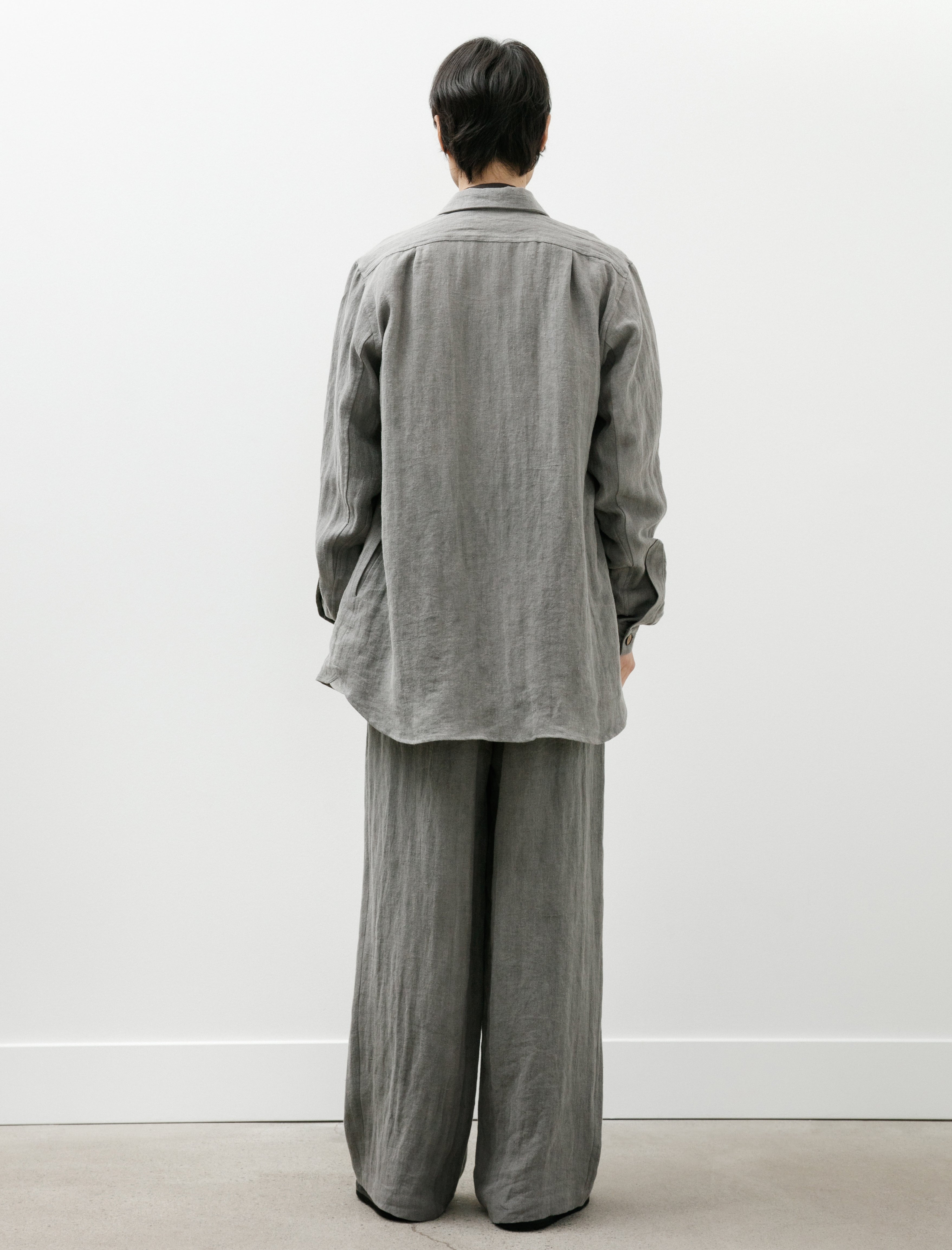 Frank Leder Charcoal Dyed Herringbone Linen Draw Trouser – Neighbour