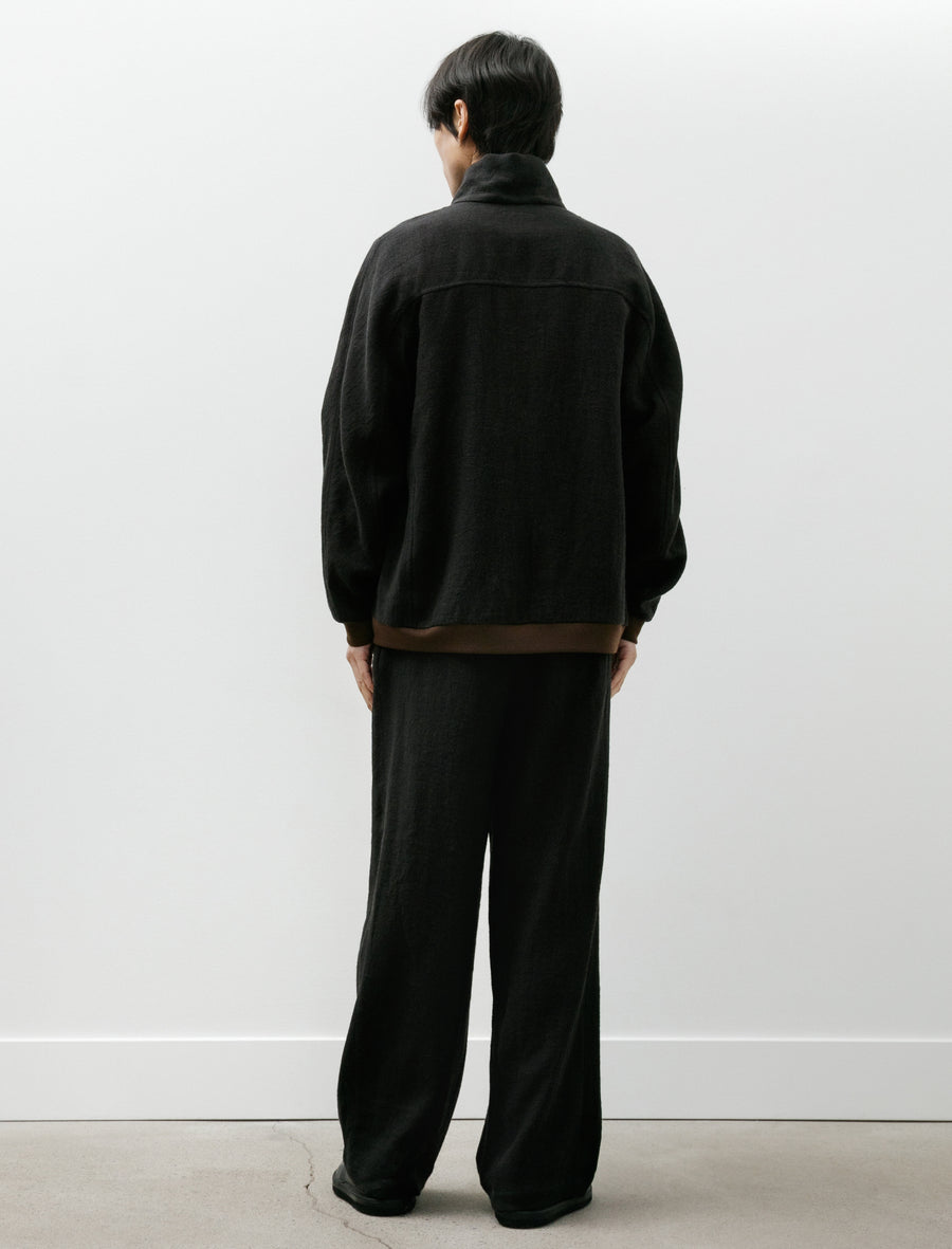 Zip Washed Wool Jacket Black - Image 8