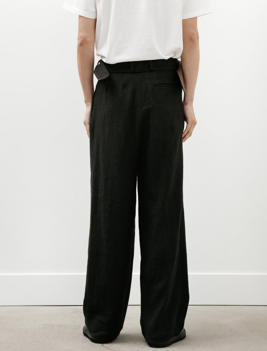 Washed Wool Trouser Black - Image 5