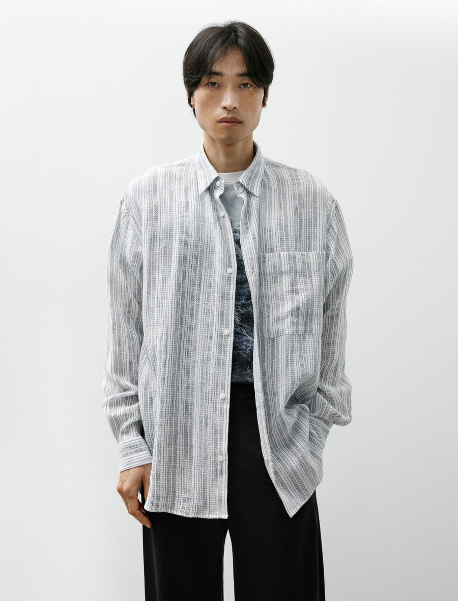 Seya Eternal Shirt Vegetable Dye Shuttle Crepe White Rain – Neighbour