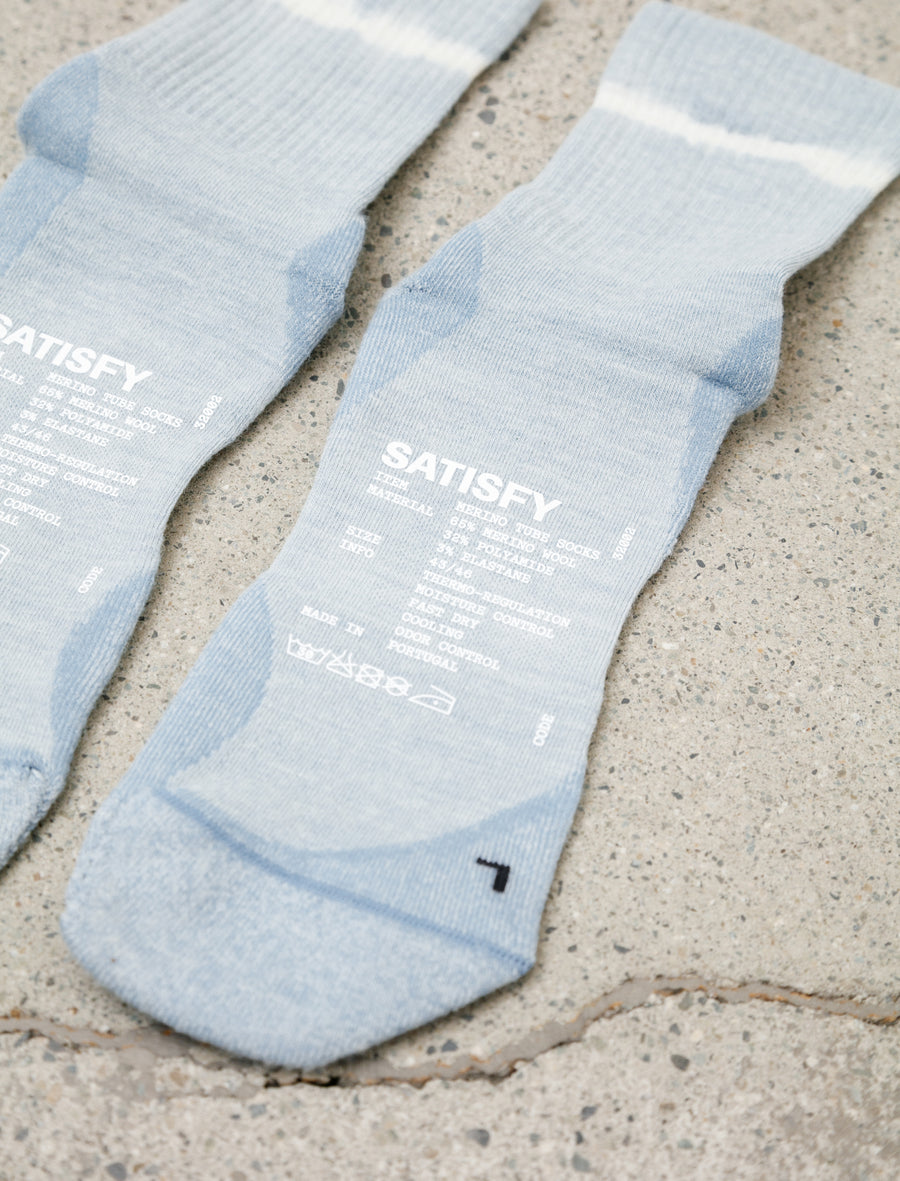 Merino Nylon Tube Socks Dusty Blue Tie Dye - Image 2