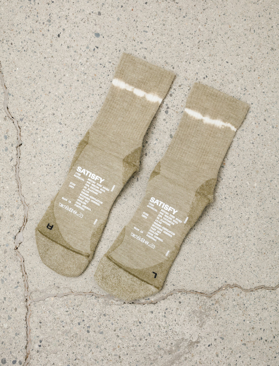 Merino Nylon Tube Socks Tie Dye Covert Green - Image 1