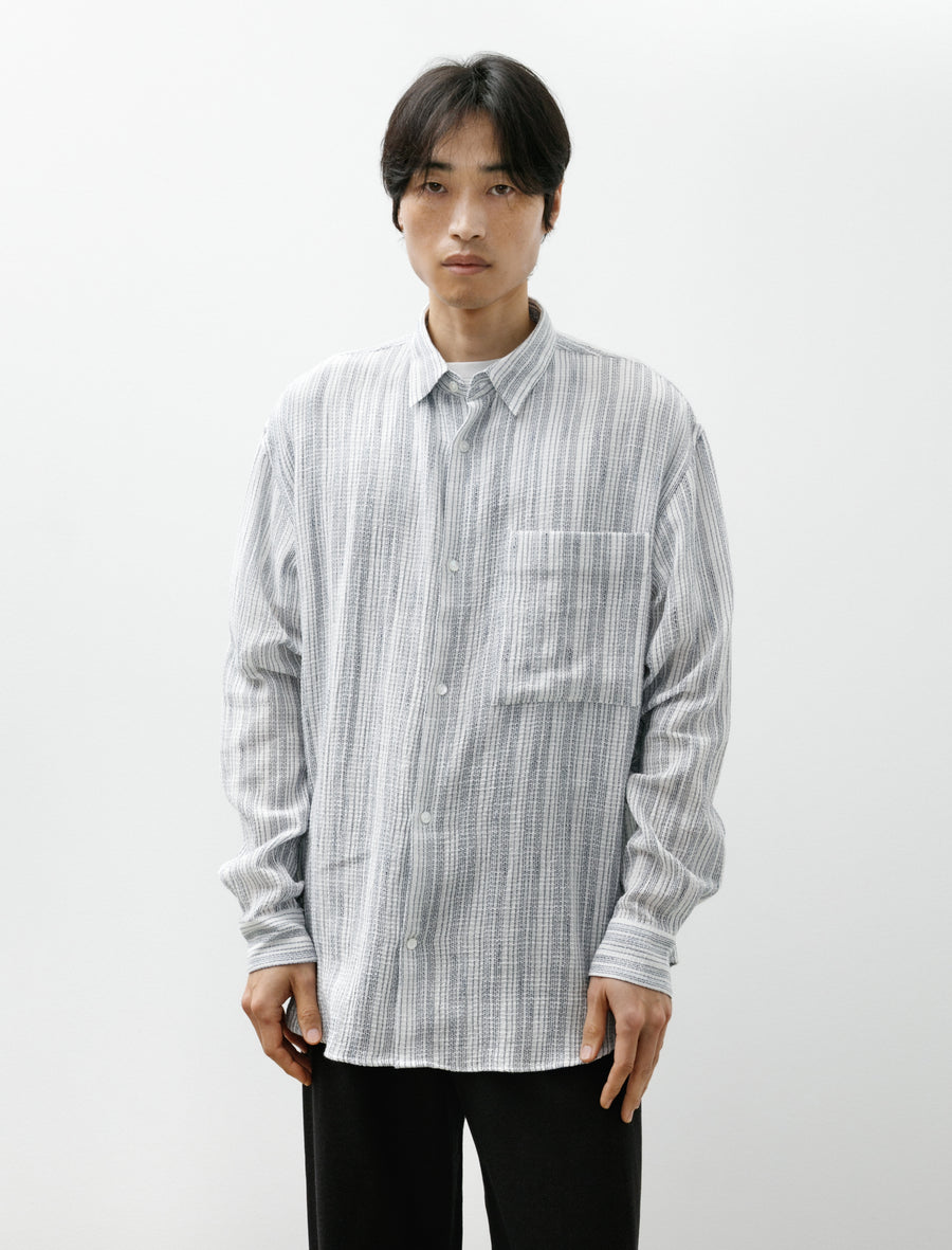 Seya Eternal Shirt Vegetable Dye Shuttle Crepe White Rain – Neighbour