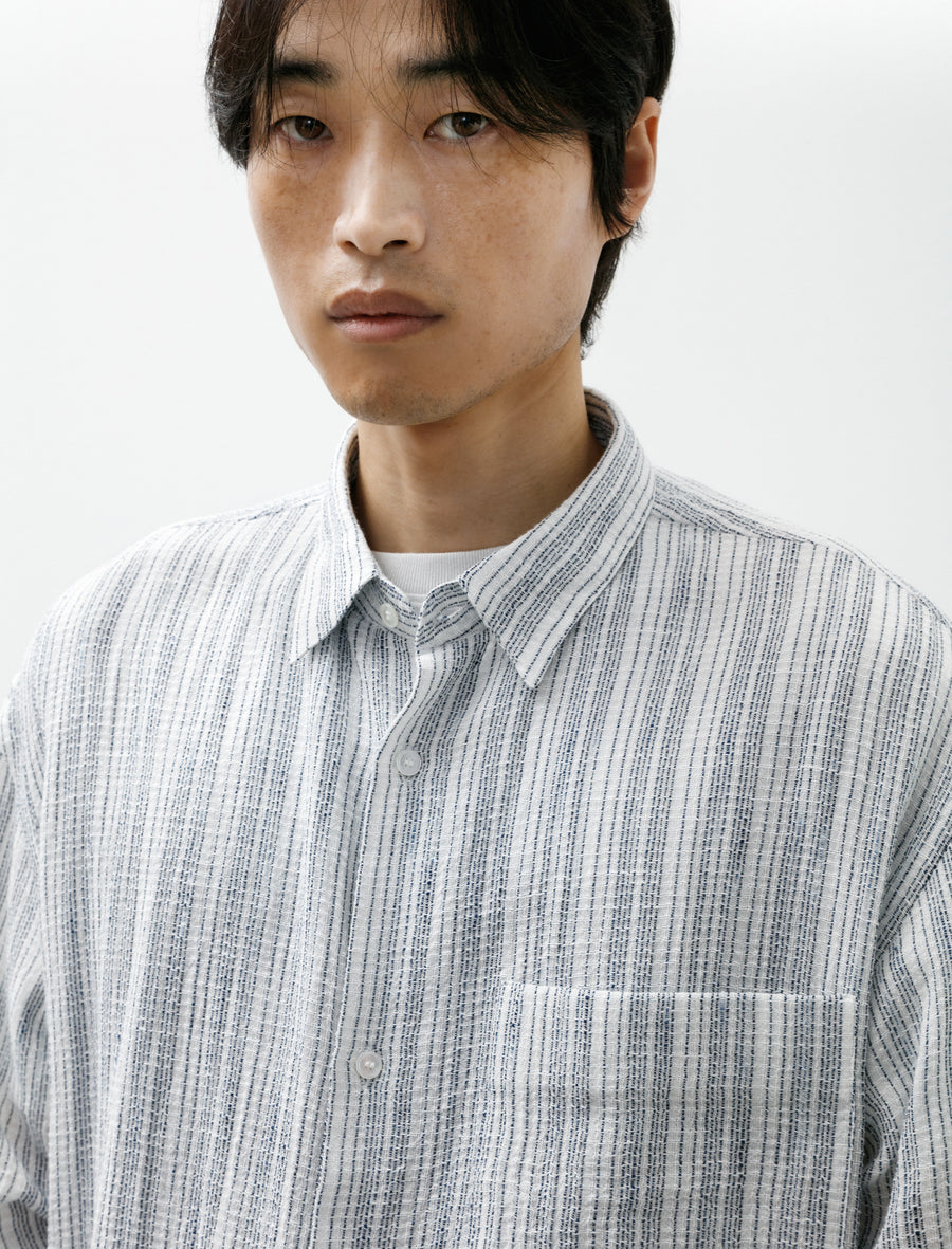 Seya Eternal Shirt Vegetable Dye Shuttle Crepe White Rain – Neighbour