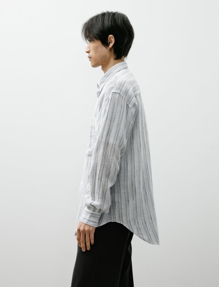 Eternal Shirt Vegetable Dye Shuttle Crepe White Rain - Image 3