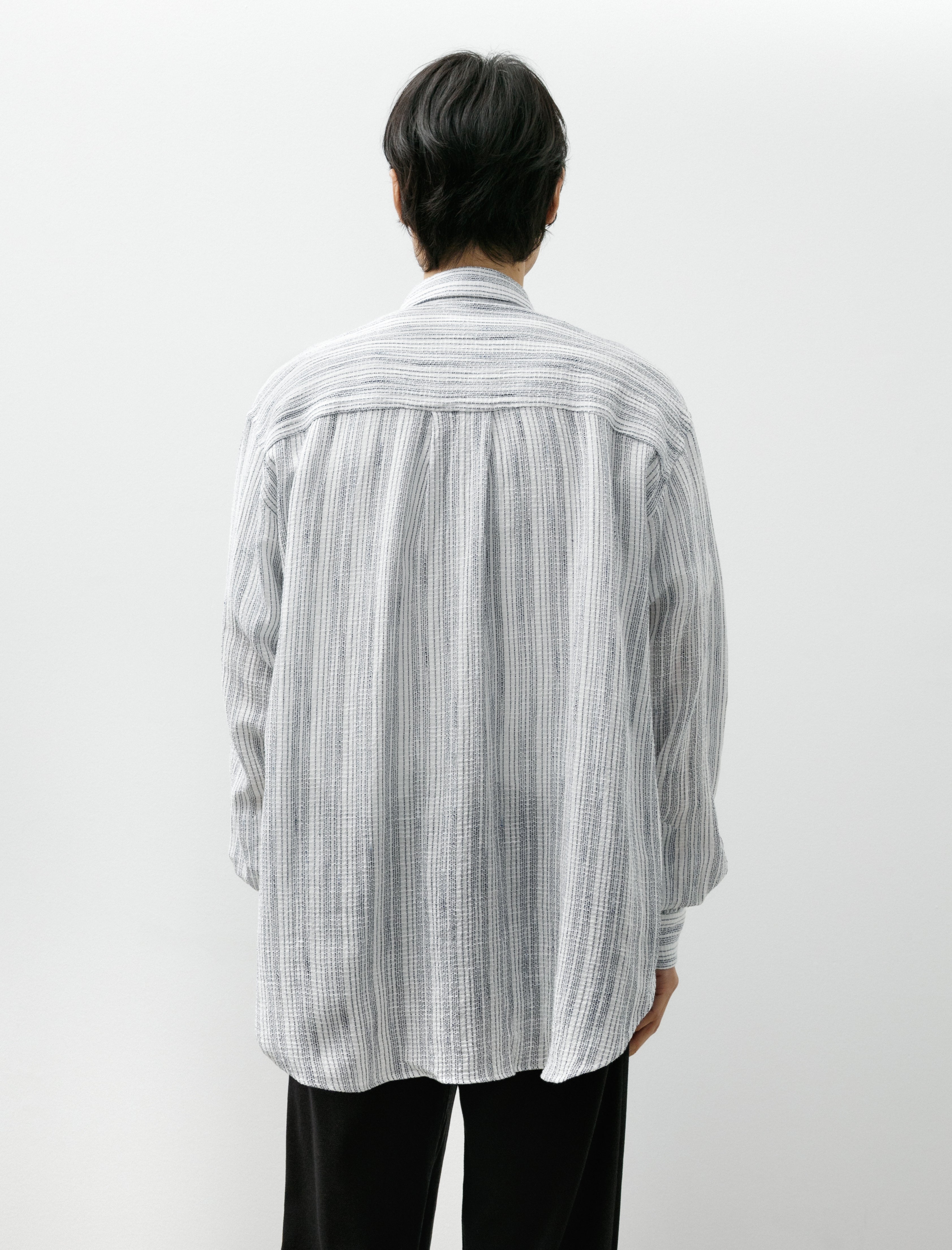 Seya Eternal Shirt Vegetable Dye Shuttle Crepe White Rain