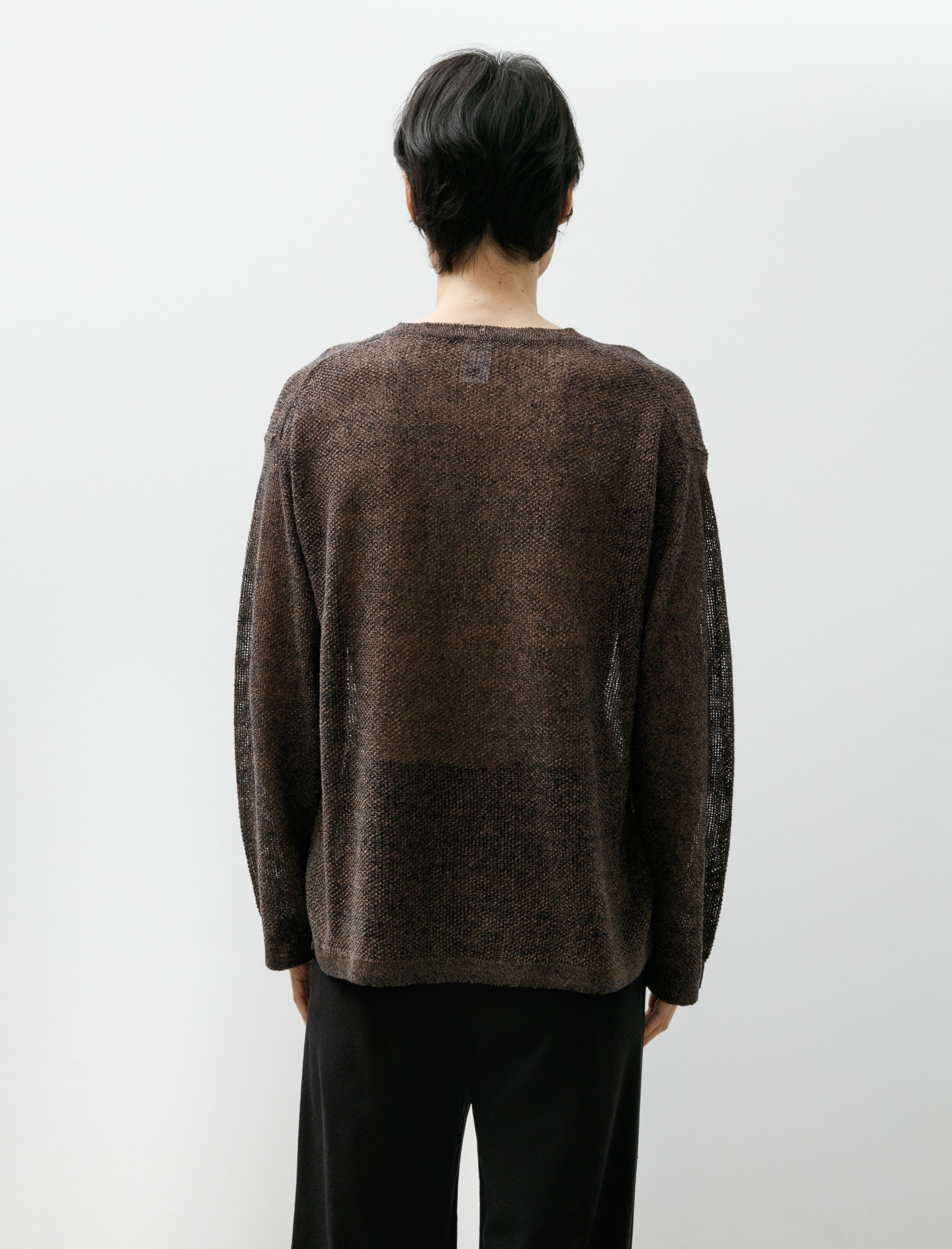 Seya Komorebi Sweater Large GG Kanoko Indigo X Mud Melange