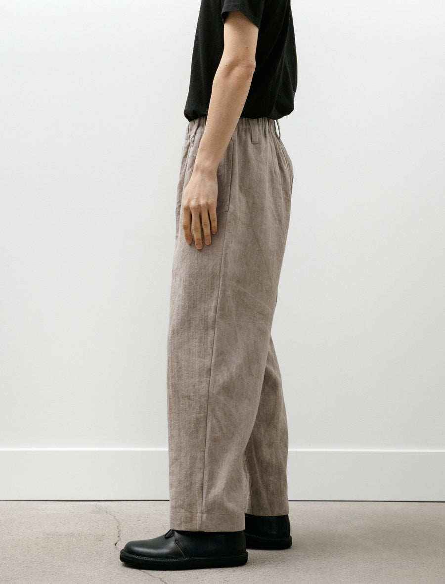 Elastic Pant Linen/Cotton Herringbone Cold Dye Beige - Image 6