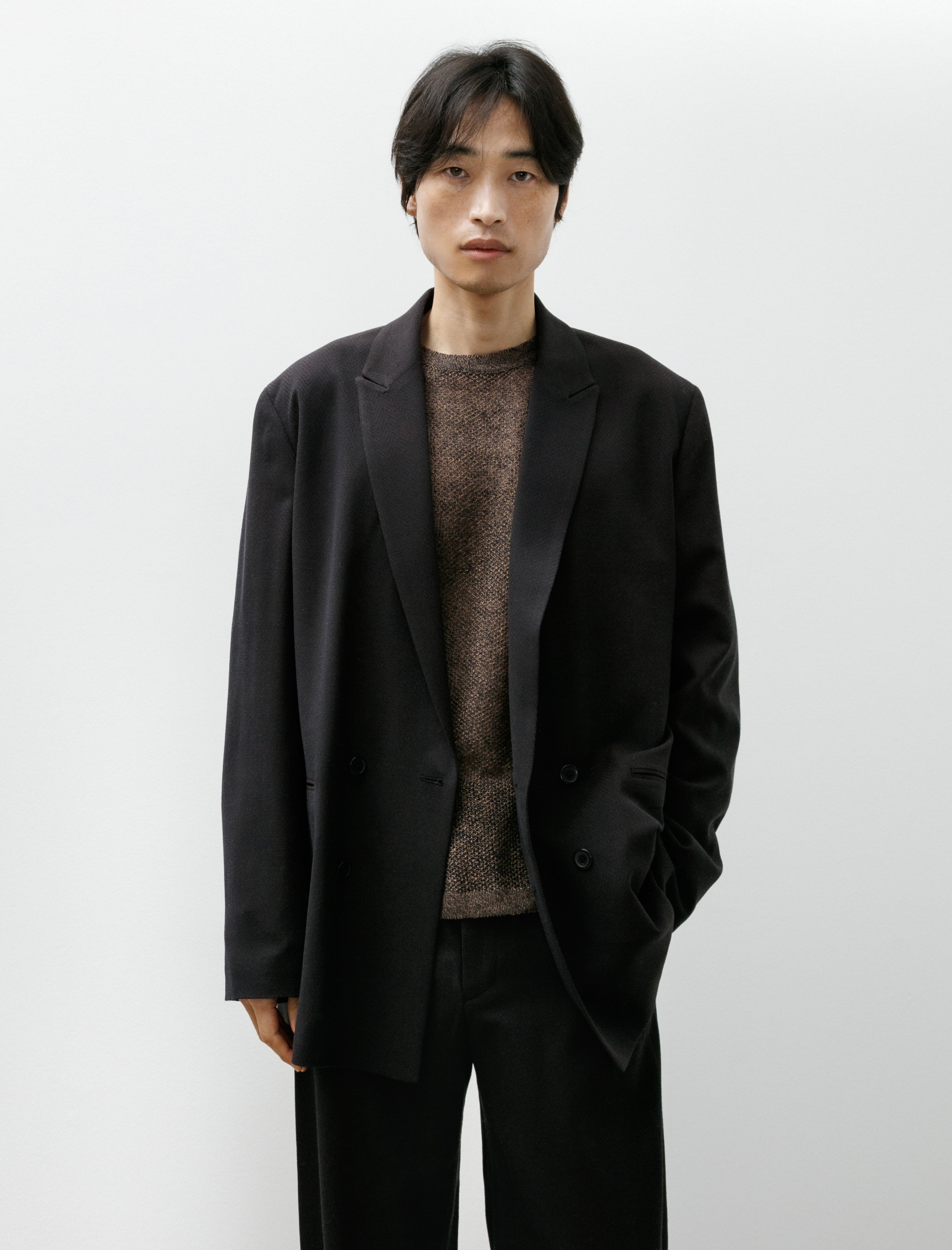 Seya Travel Tailored Jacket Summer Herringbone Mud Indigo