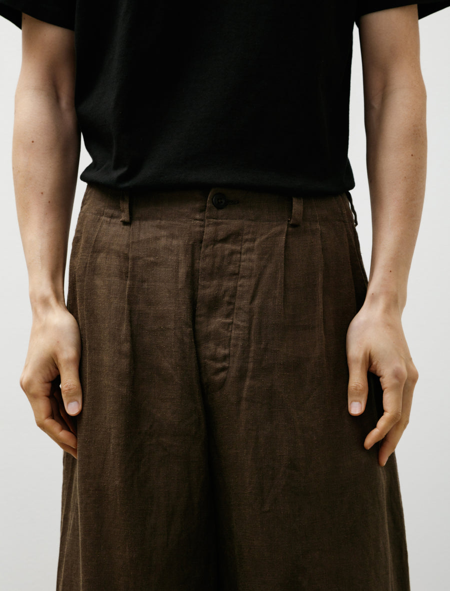 Two Pleat Pant Sumi Ink Hemp Twill Dark Olive - Image 7