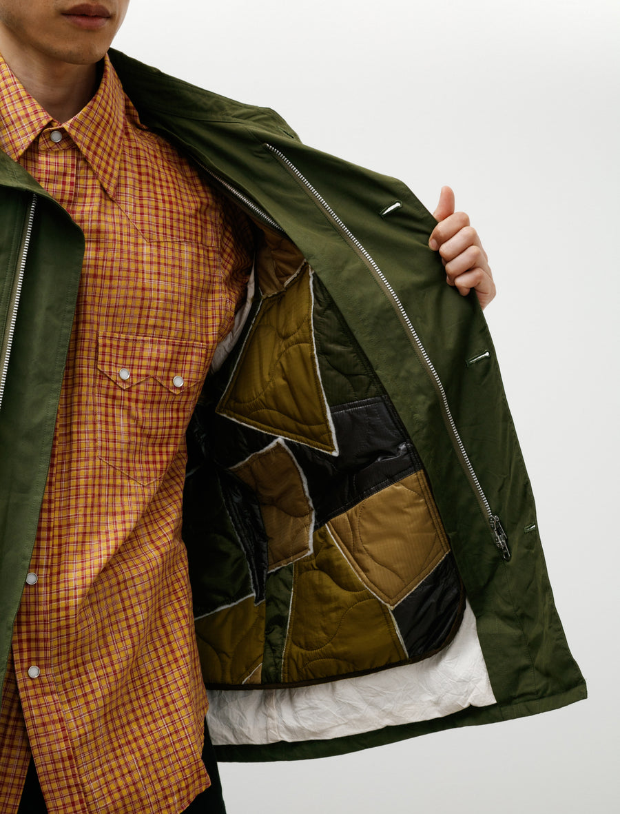 Motorcycle Half Coat Olive - Image 9