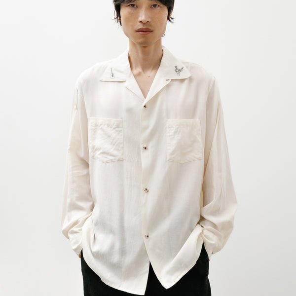 Blackbird Open Collar Shirt Ecru – Neighbour