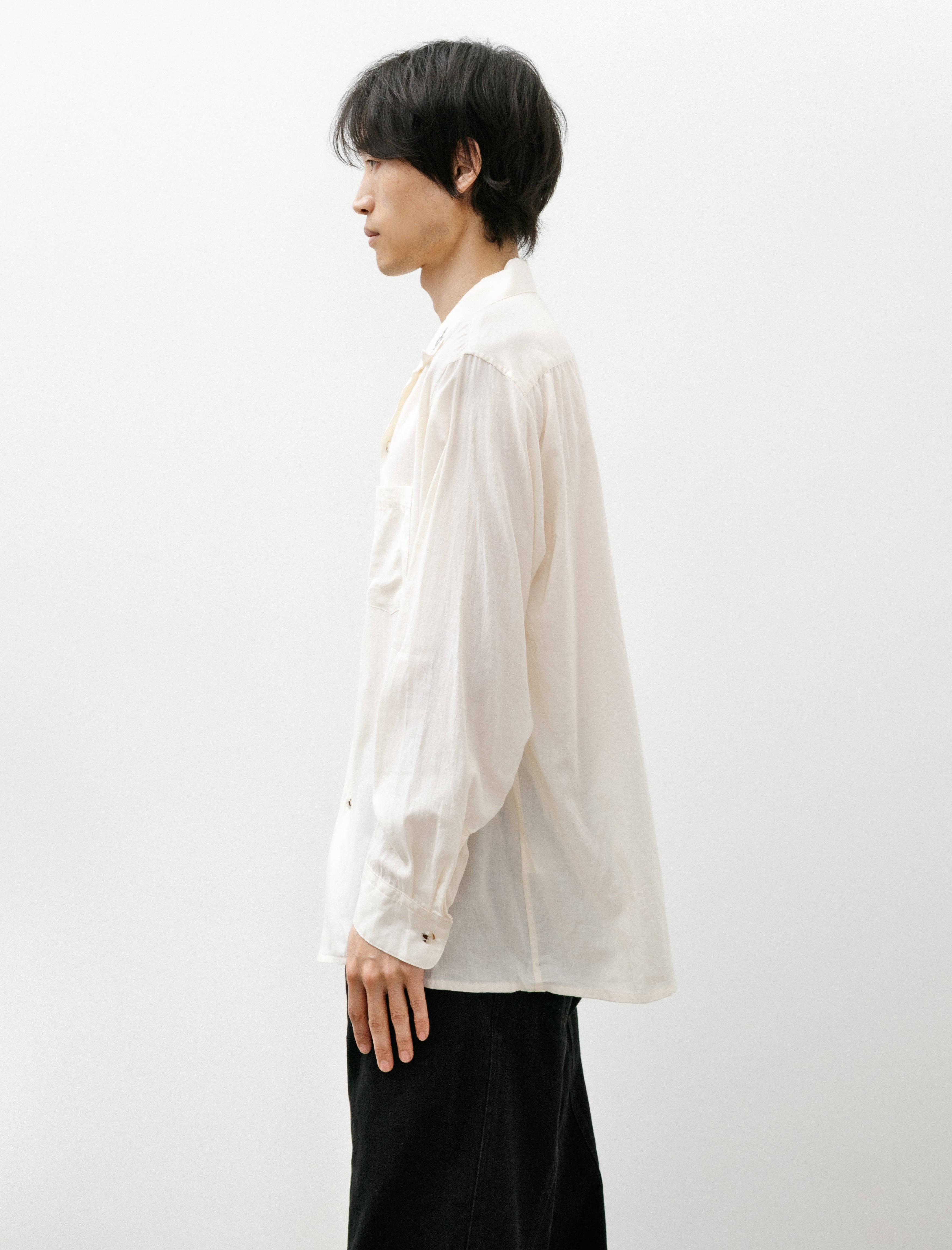 Blackbird Open Collar Shirt Ecru