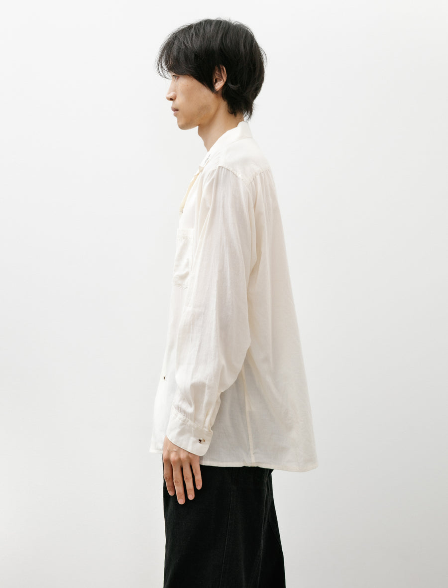 Open Collar Shirt Ecru - Image 3