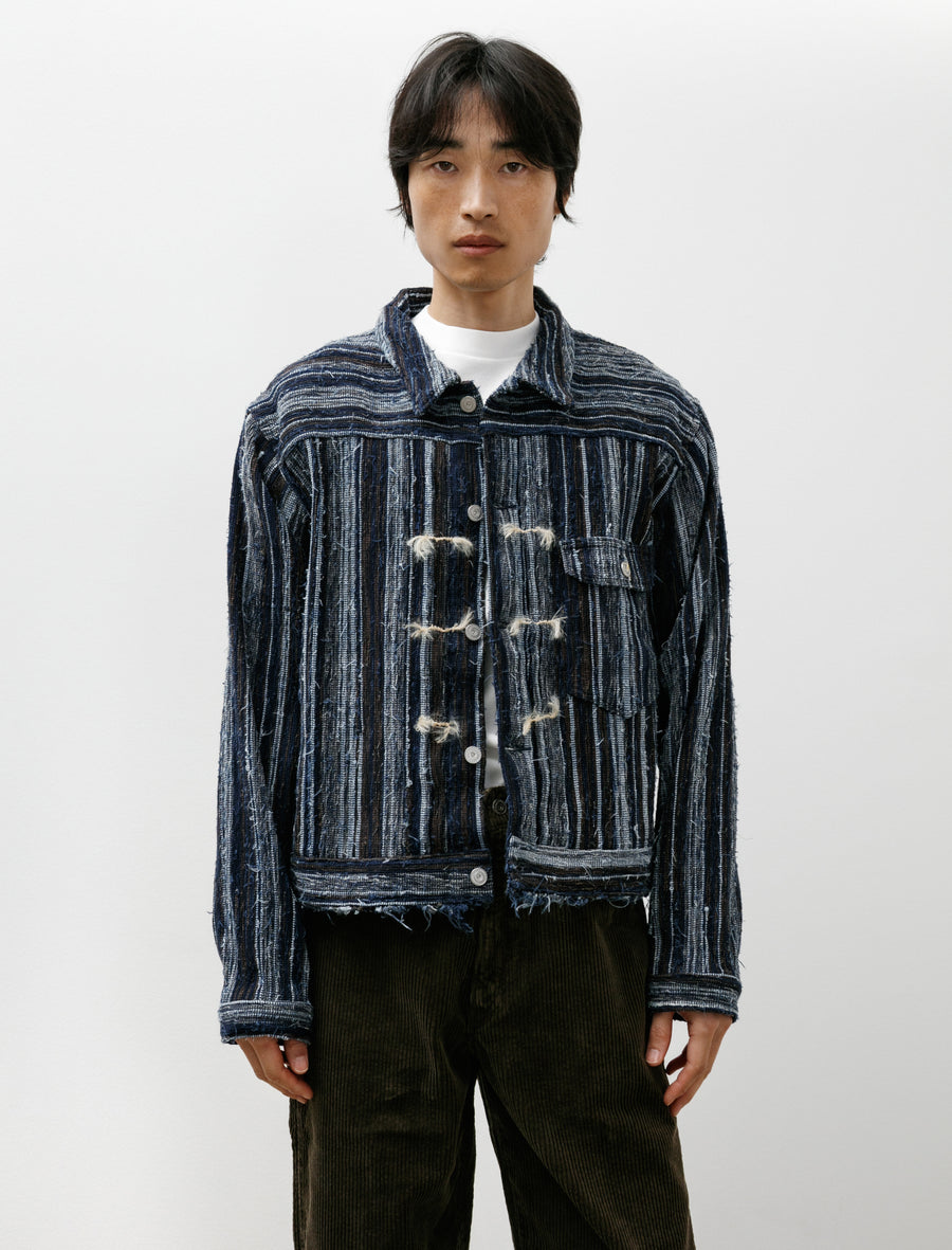 C.T.L Neo Type 1st Sakiori Jacket Tsuzure Indigo - Image 4