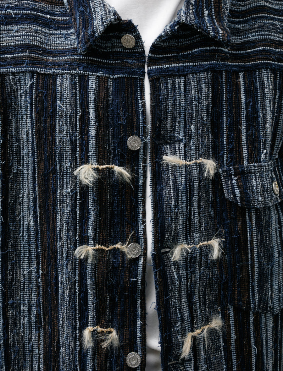 C.T.L Neo Type 1st Sakiori Jacket Tsuzure Indigo - Image 6