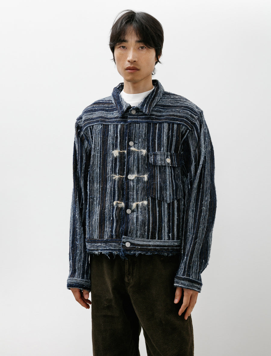 C.T.L Neo Type 1st Sakiori Jacket Tsuzure Indigo - Image 1