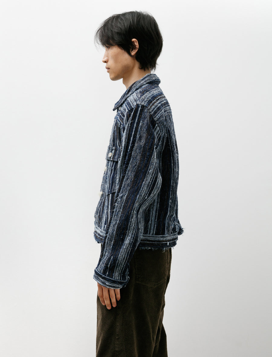 C.T.L Neo Type 1st Sakiori Jacket Tsuzure Indigo - Image 3
