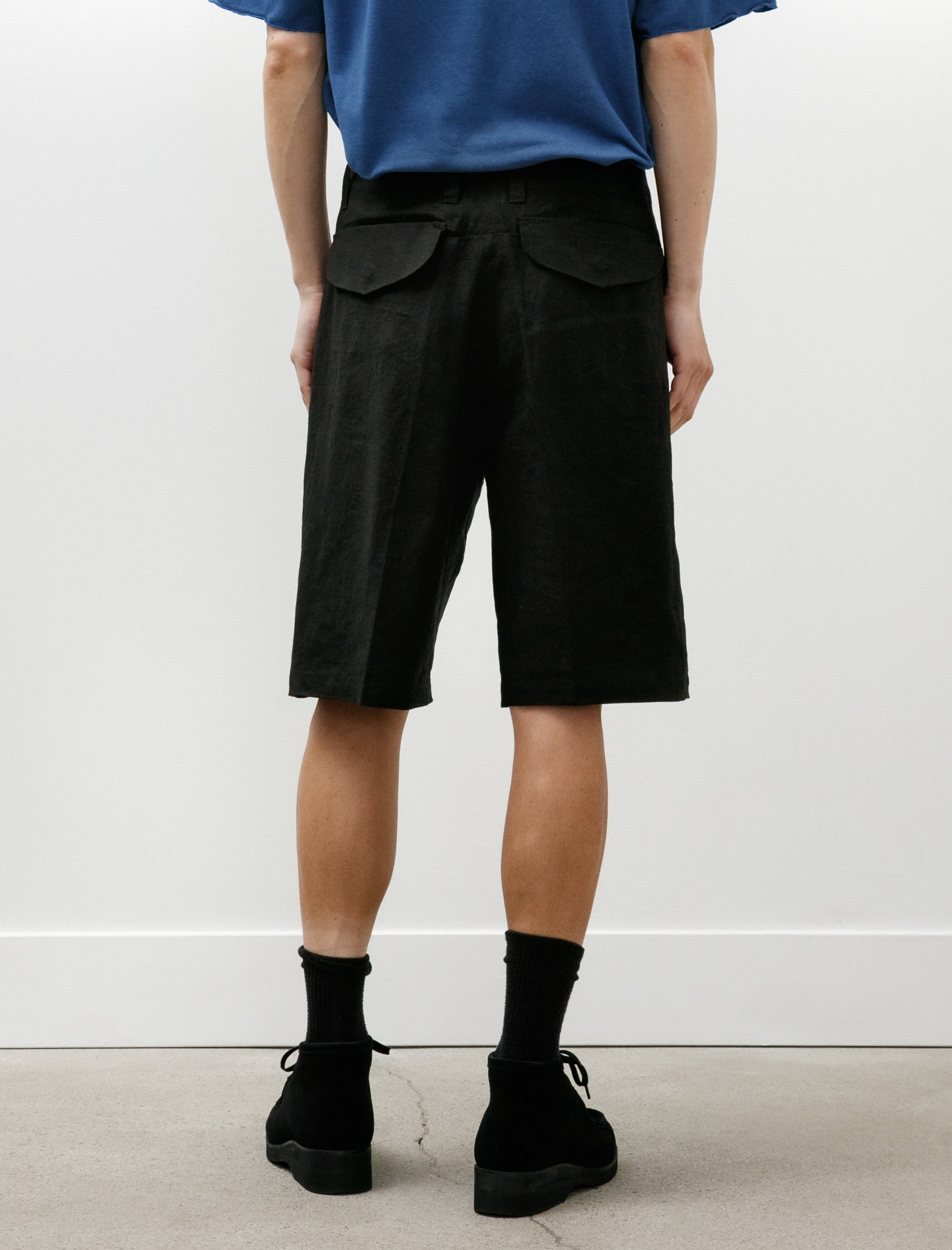 Arpenteur Atoll High Density Linen Shorts Black