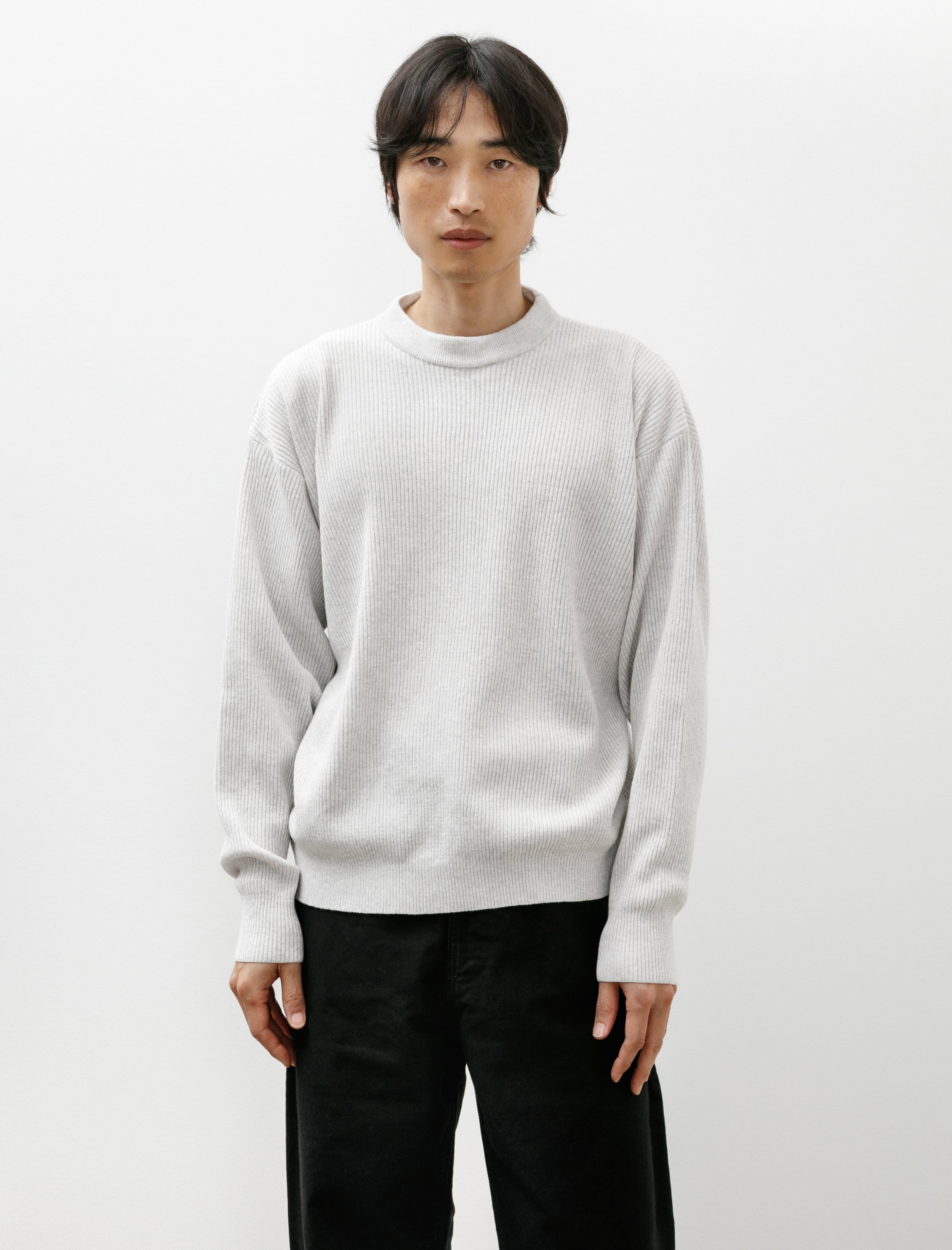 Arpenteur Standard Rib Knit Polo Pale Grey