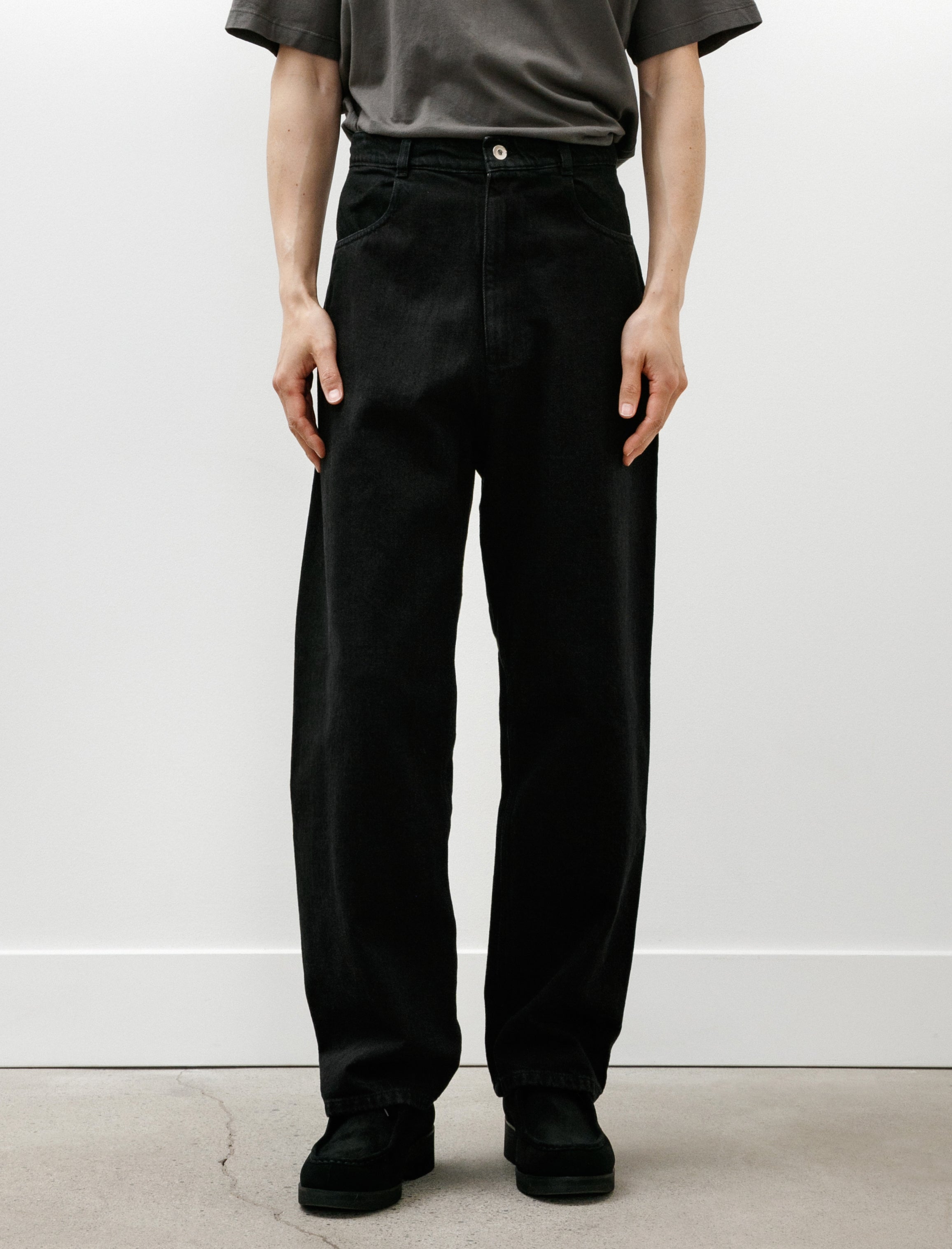 Arpenteur Four Pocket Big Mid Weight Denim Washed Black