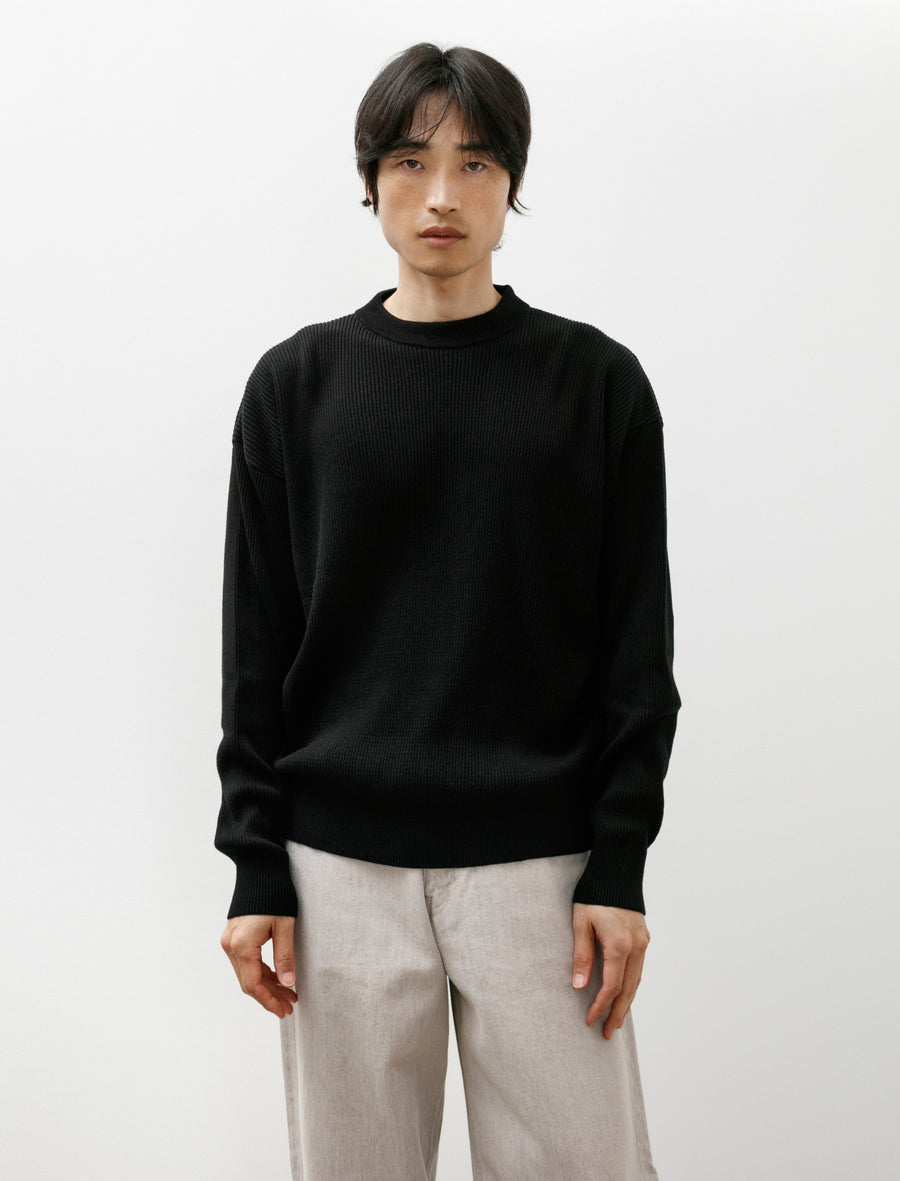 Standard Rib Knit Polo Black - Image 1
