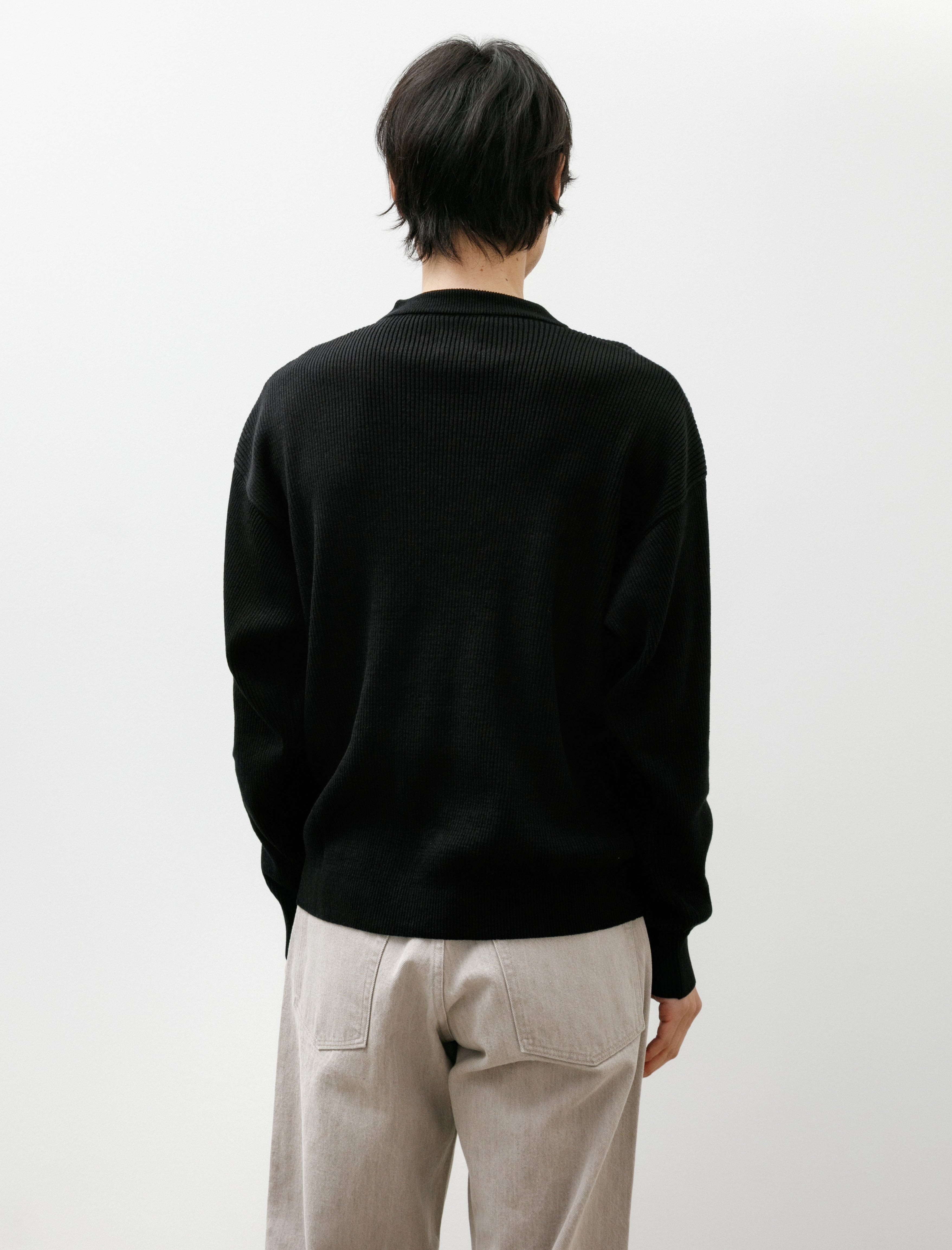 Arpenteur Standard Rib Knit Polo Black