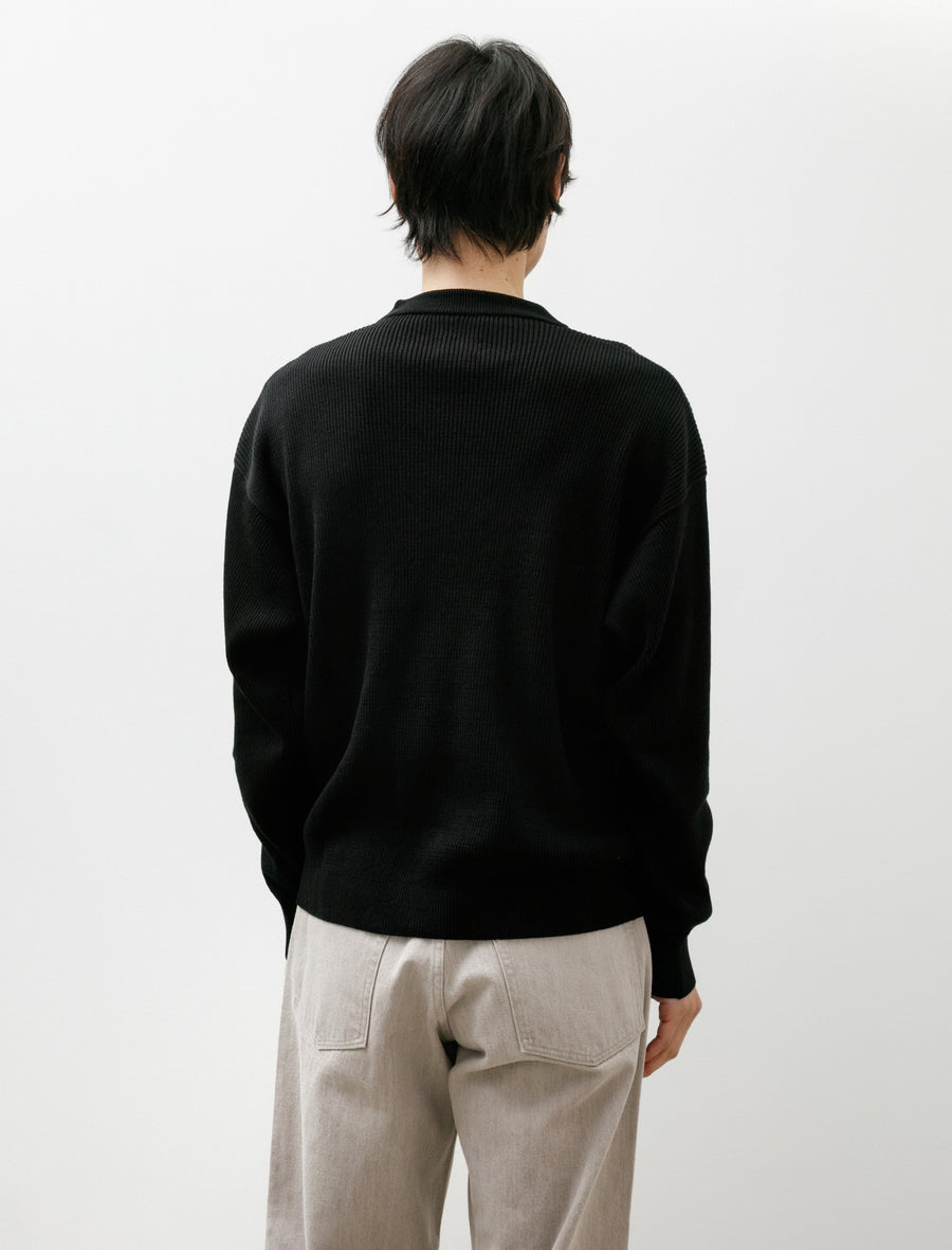 Standard Rib Knit Polo Black - Image 2