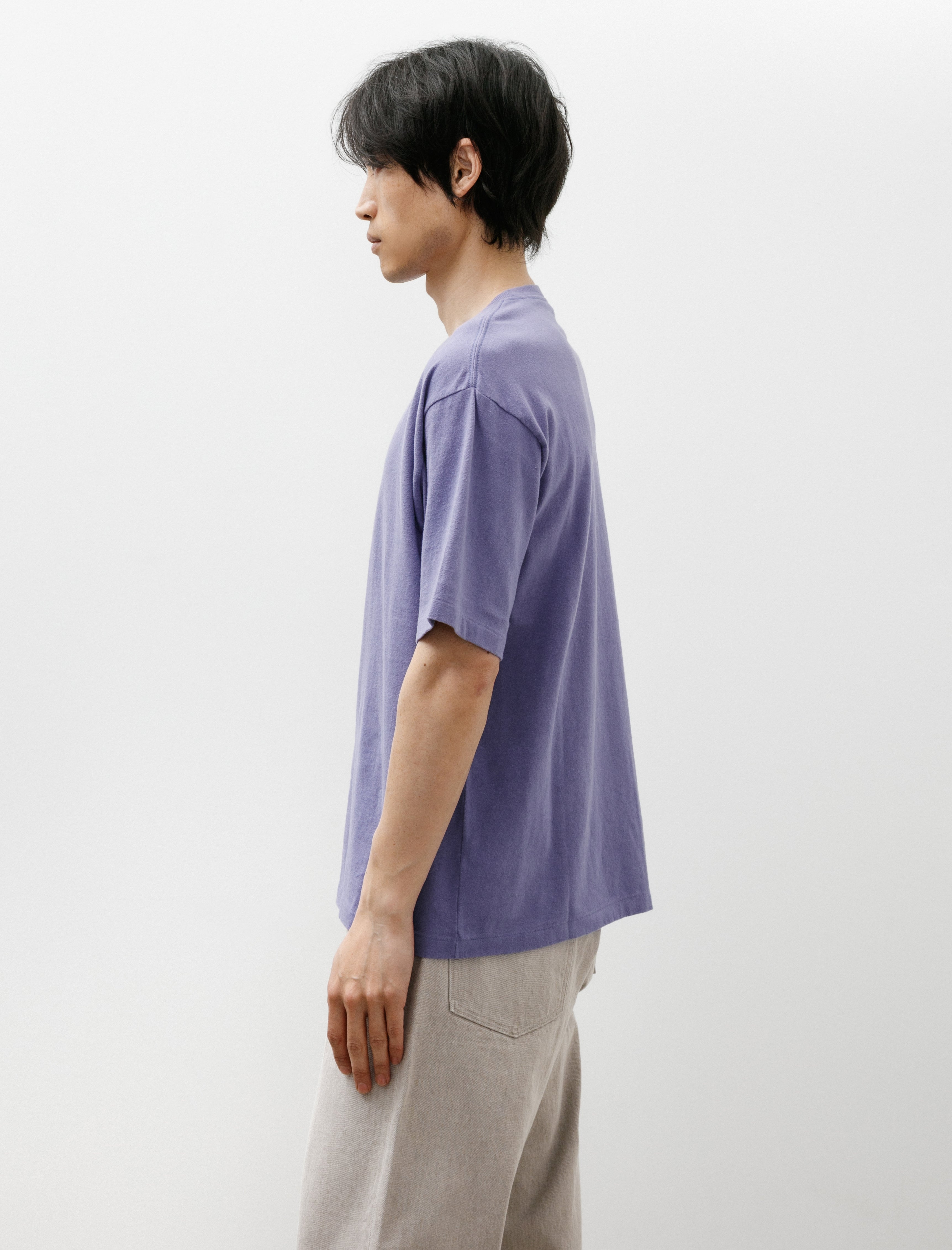 Auralee Brushed Organic Cotton Jersey Tee Light Purple