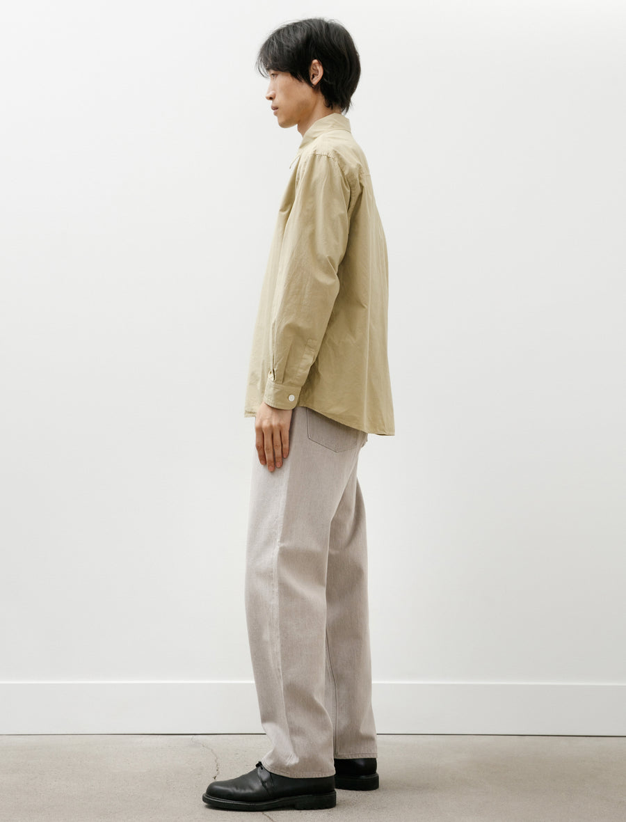 Faded Hard Twist Brown Denim Wide Pants Light Grey - Image 3