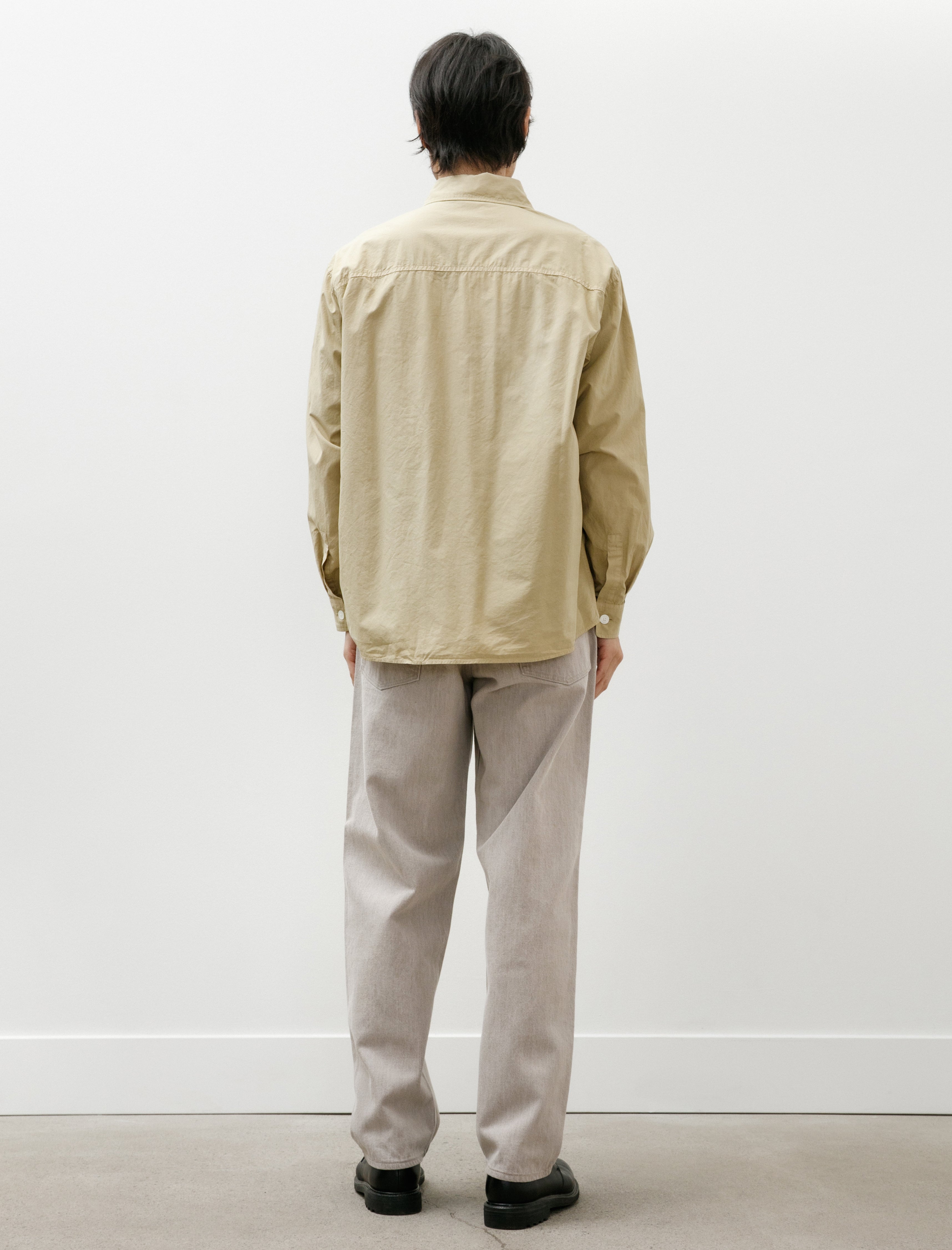 Auralee Garment-Dyed Finx Shuttle Weather Shirt Khaki Beige