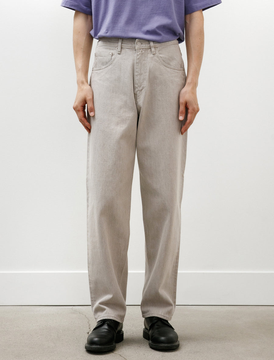 パンツ AURALEE FADED BROWN DENIM WIDE PANTS 30 Auralee Faded Hard Twist Brown Denim Wide Pants Light Grey – Neighbour