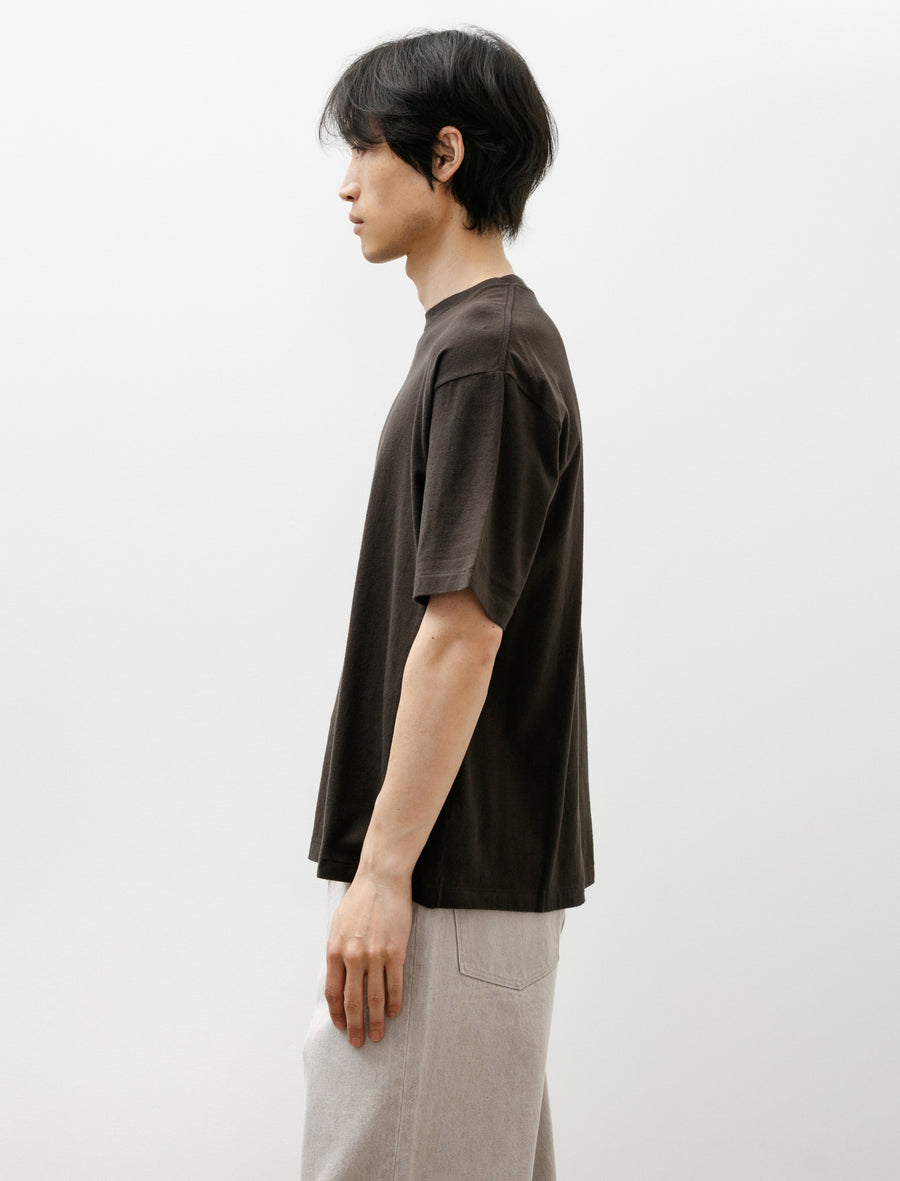Brushed Organic Cotton Jersey Tee Ink Black - Image 3