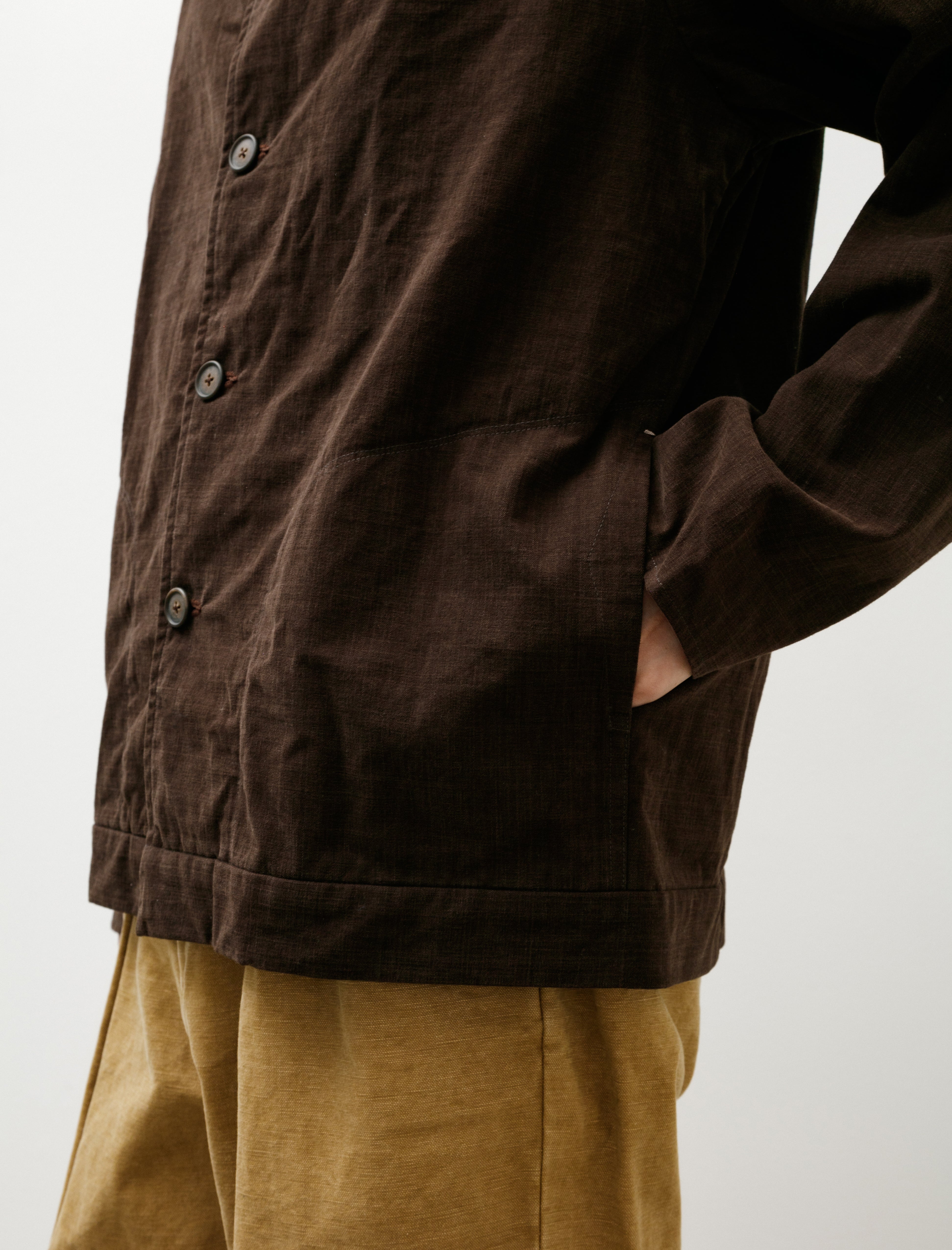 Oliver Church D Jacket Light Velvet Cotton Sleeve Lined Brown